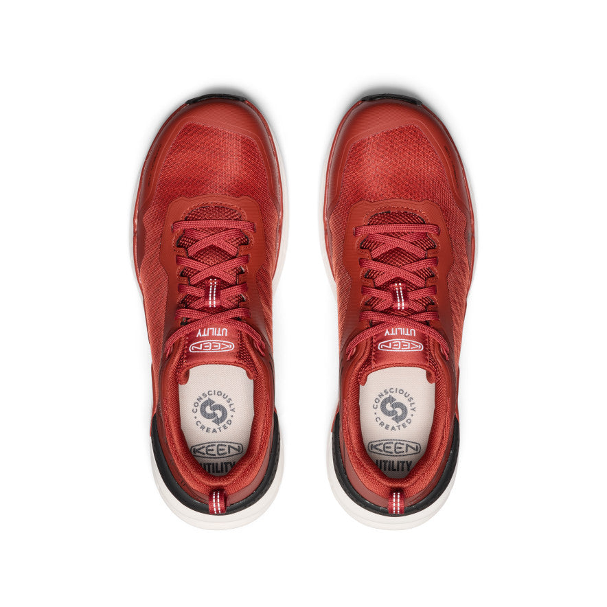 Men's Speedworks Carbon Toe Work Sneakers - Red Ochre/Black - Slip Resistant Safety Shoes for Construction & Warehouse Workers
