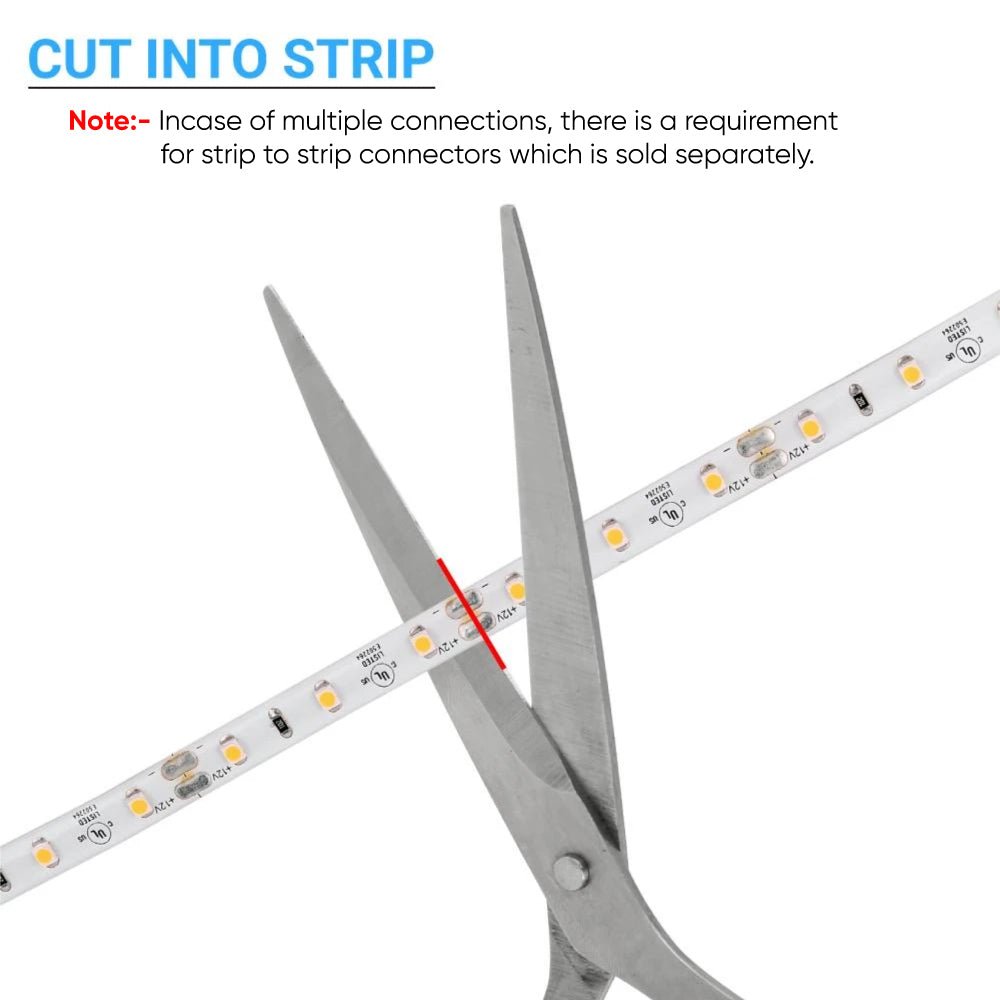 12V LED Strip Lights - High CRI 95+, IP20 Waterproof, 378 lm/ft Brightness, 3000K/4000K/6500K Color Temperature, Dimmable for Home, Kitchen, Bedroom, and Office Lighting