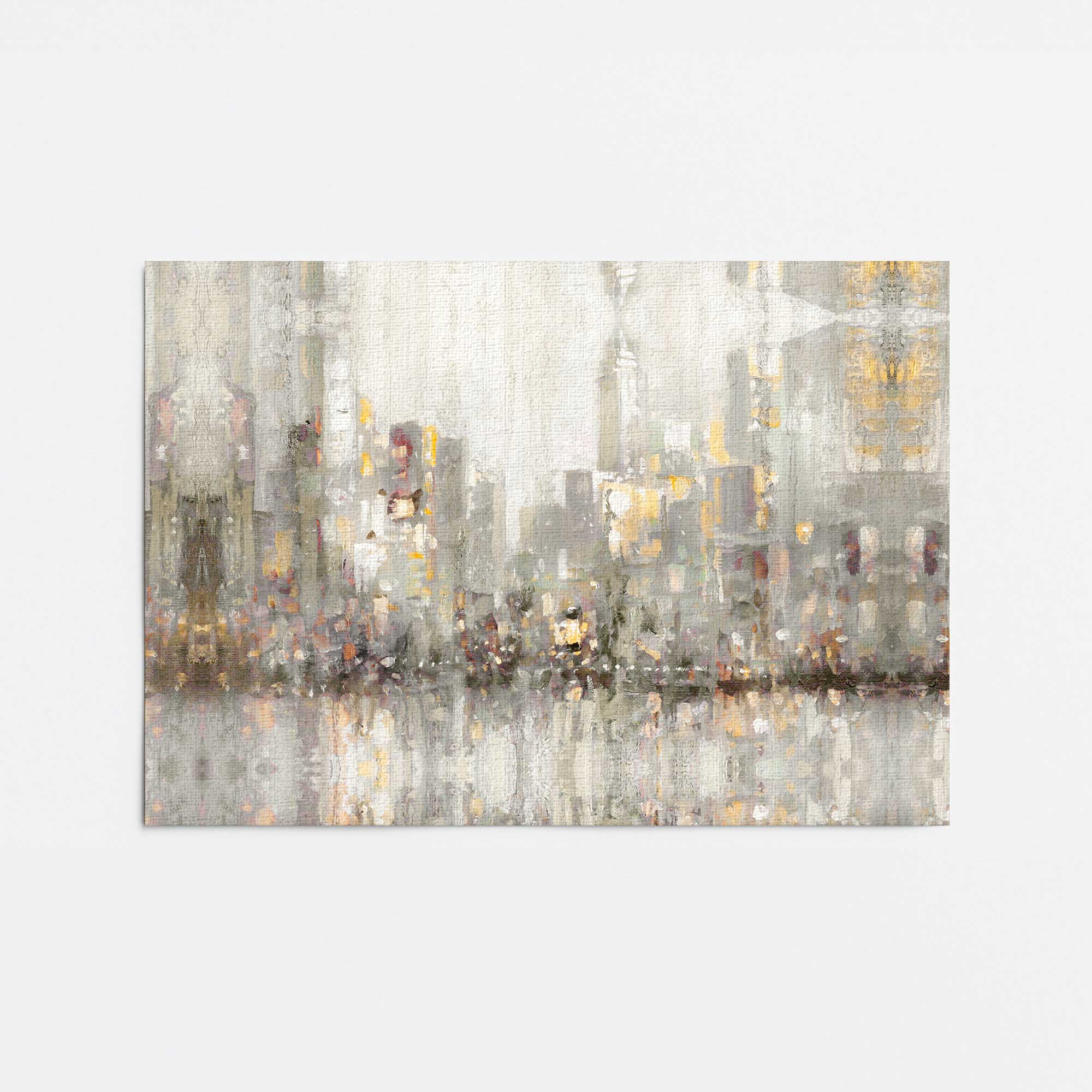 City Silhouettes Canvas Wall Art Print - Modern Urban Skyline Home Decor for Living Room, Bedroom & Office