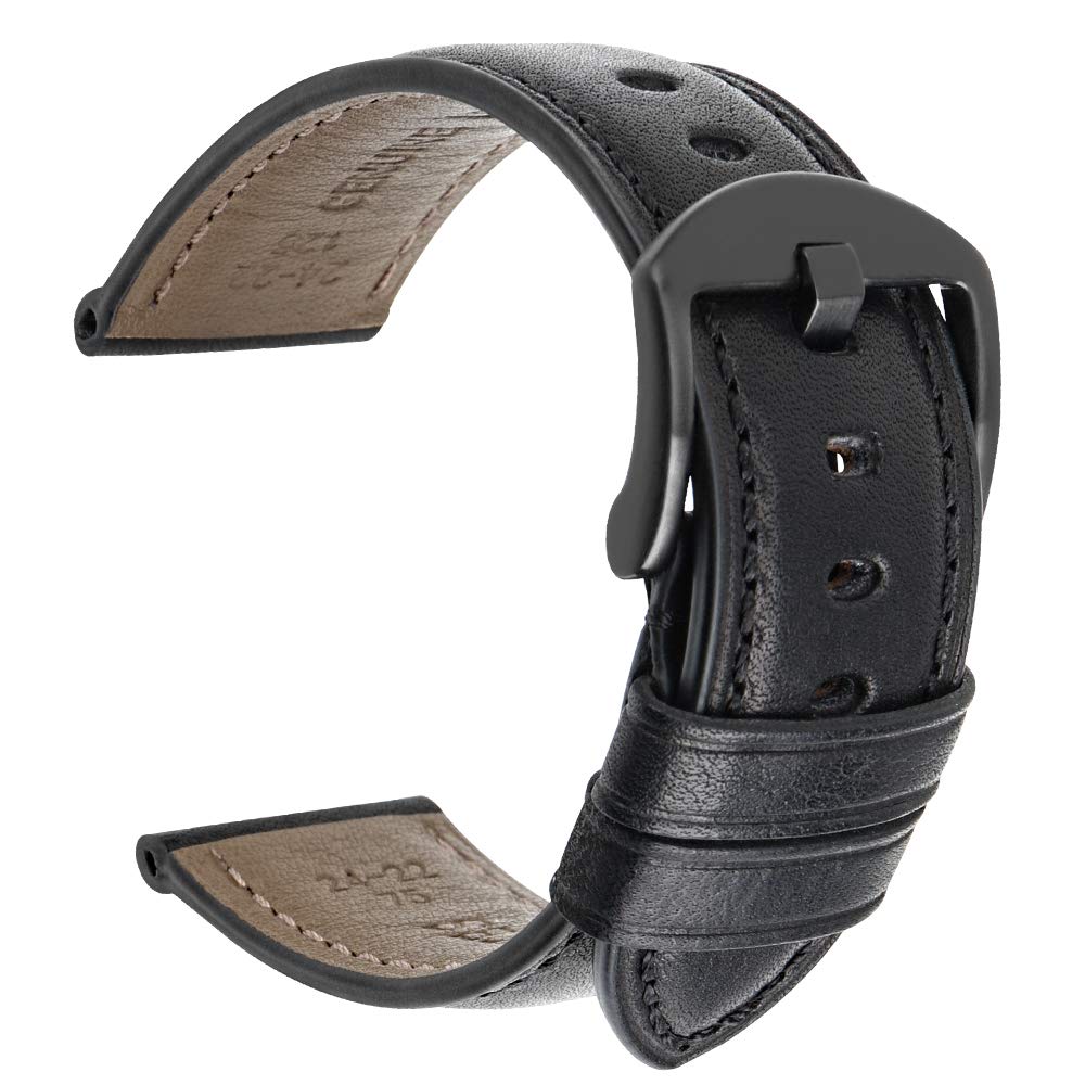 Vintage Leather Watch Band for Men & Women - Handmade Genuine Leather Strap 20mm 22mm 24mm - Classic Replacement Band for Samsung & Smartwatches - Perfect for Business, Casual & Formal Occasions
