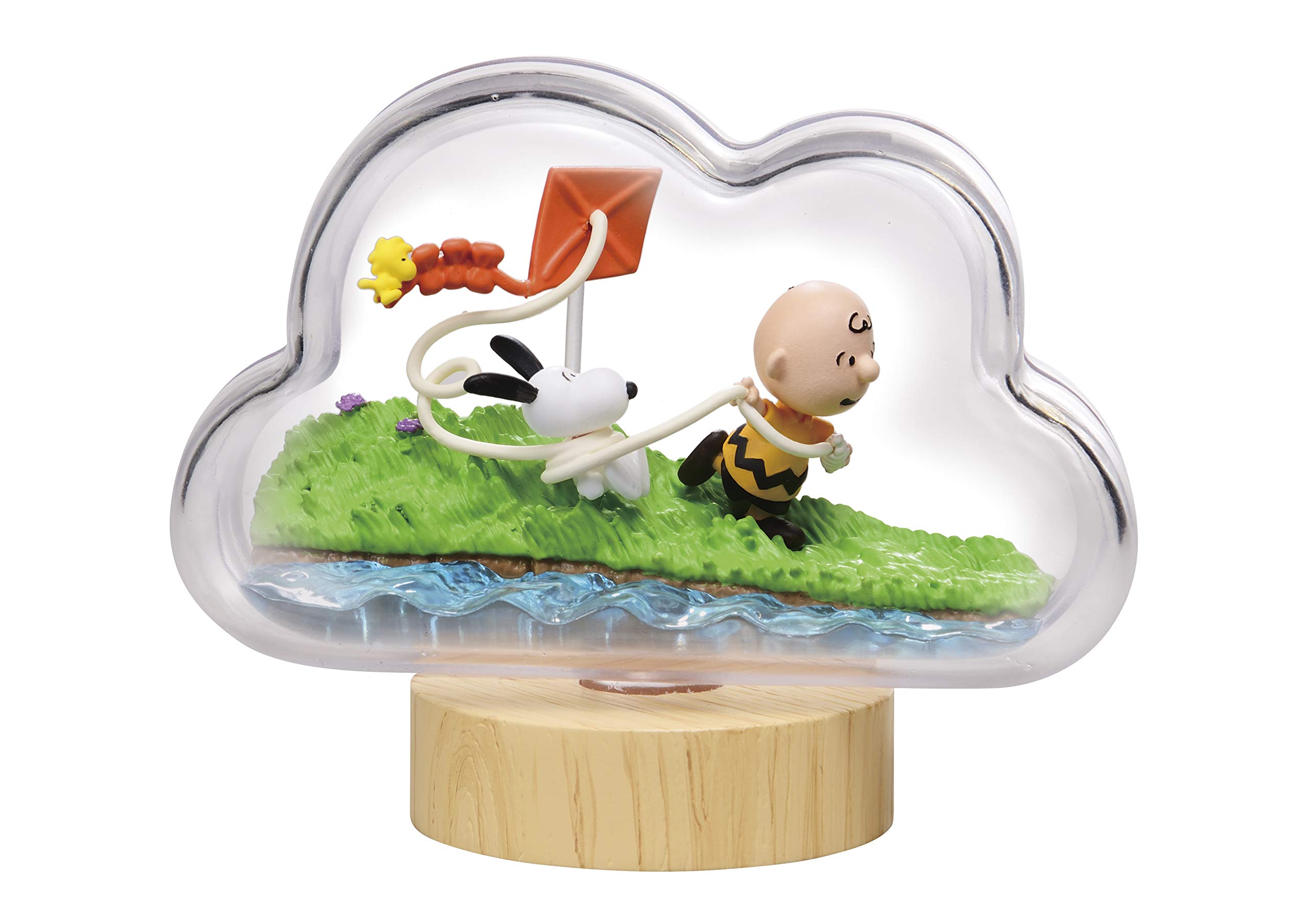 Rement Snoopy Weather Terrarium Box - Cute Peanuts Collectible Miniature Display for Home & Office Decor - Perfect Gift for Anime Fans