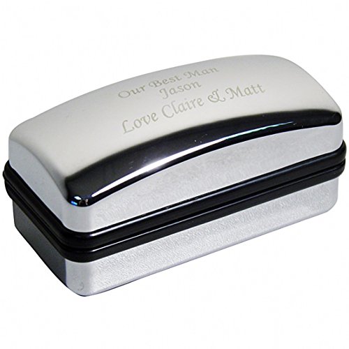 Personalized Silver Cufflink Box - Free Engraving for Weddings & Gifts