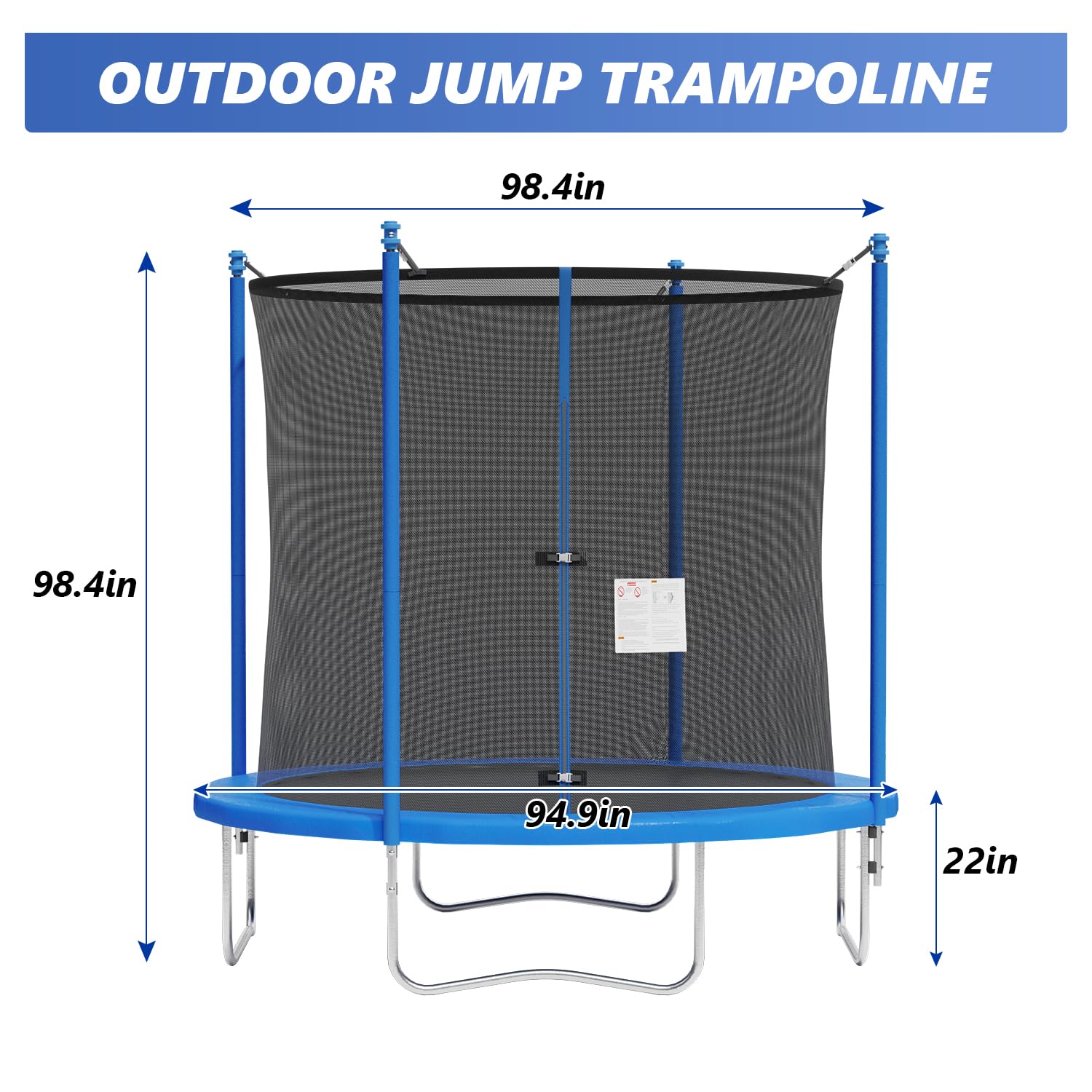 Best Heavy Duty Trampoline for Kids - Outdoor Recreational Backyard Jumping with Safety Enclosure Net - Perfect for Family Fun, Exercise & Backyard Playtime