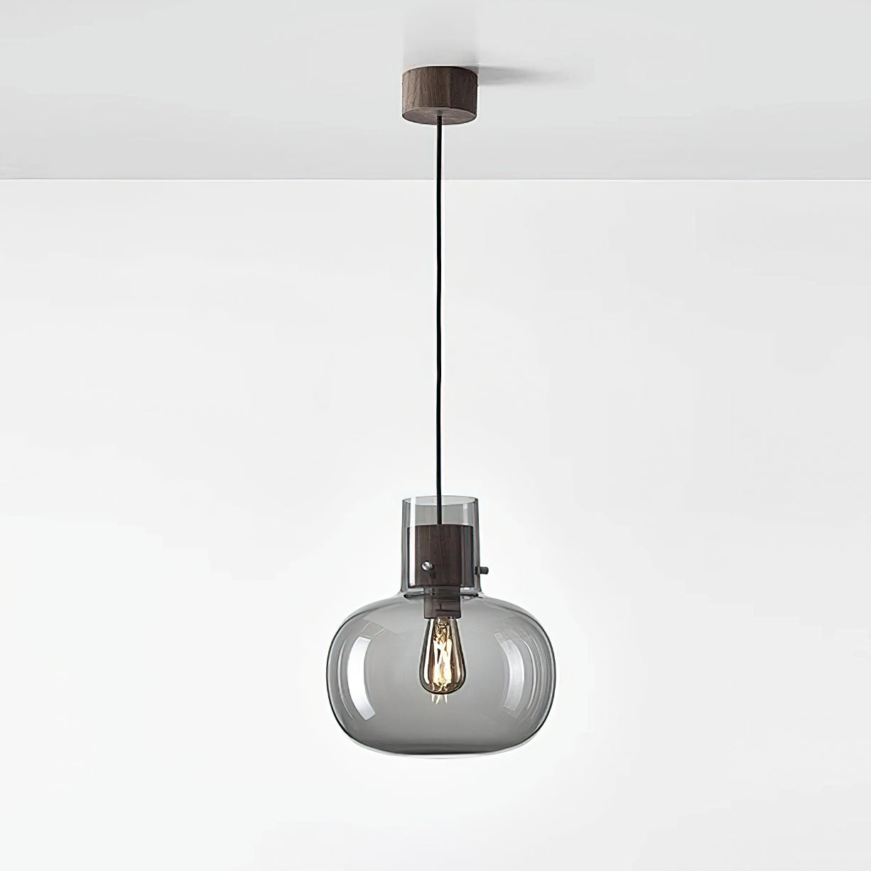 Cambre Glass Pendant Light - Modern Hanging Fixture for Kitchen Island, Dining Room & Bedroom Lighting - Dimmable LED Chandelier with Clear Glass Shade