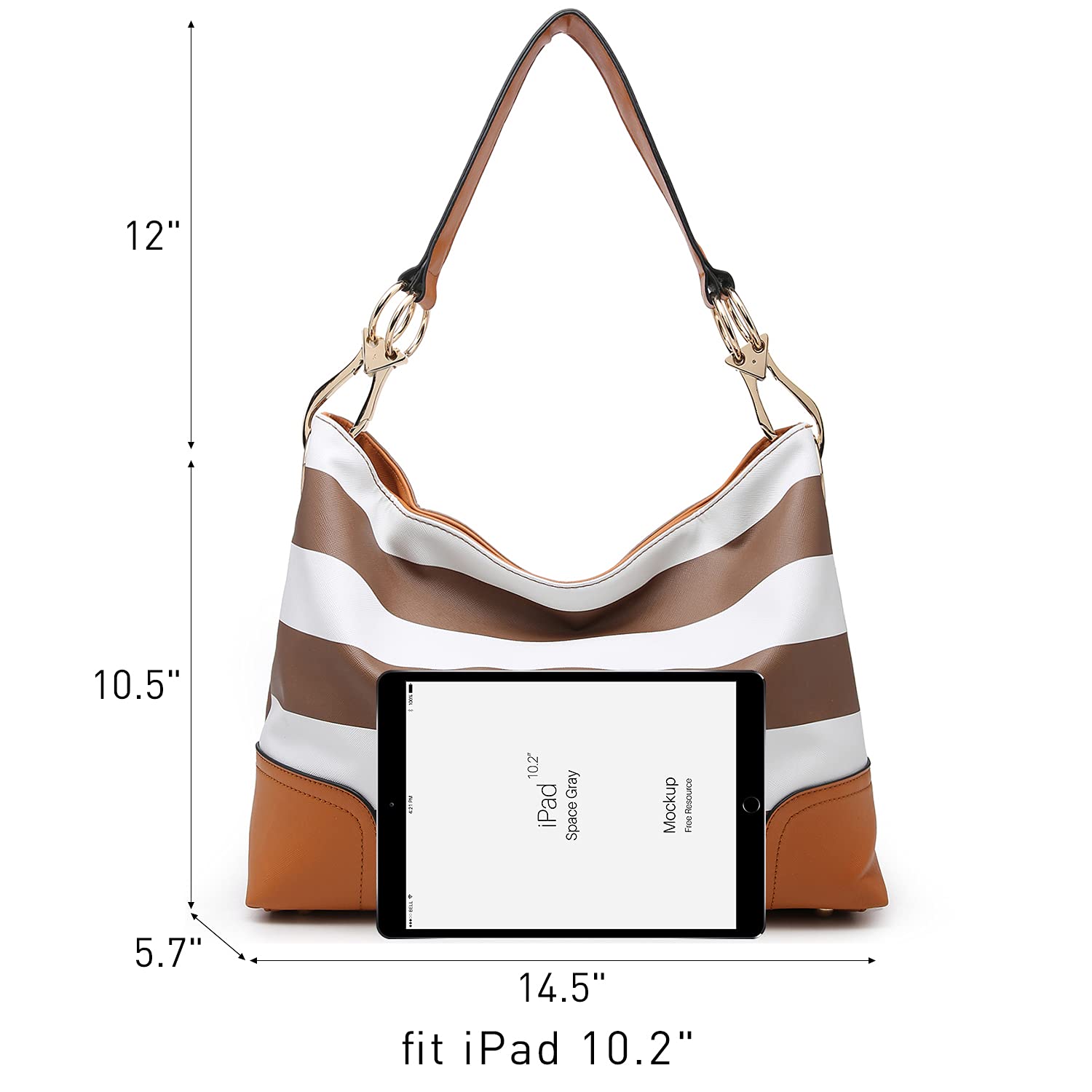 Dasein Women's Soft PU Leather Hobo Purse - Slouchy Shoulder Bag with Top Handle, Stylish Tote for Work, Travel & Everyday Use