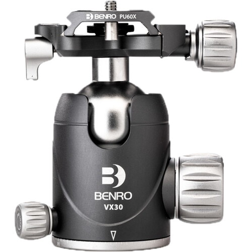 Benro VX30 Arca Swiss Style Aluminum Ballhead with PU60N Camera Plate - Professional Tripod Head for DSLR & Mirrorless Cameras - Perfect for Photography, Videography & Travel