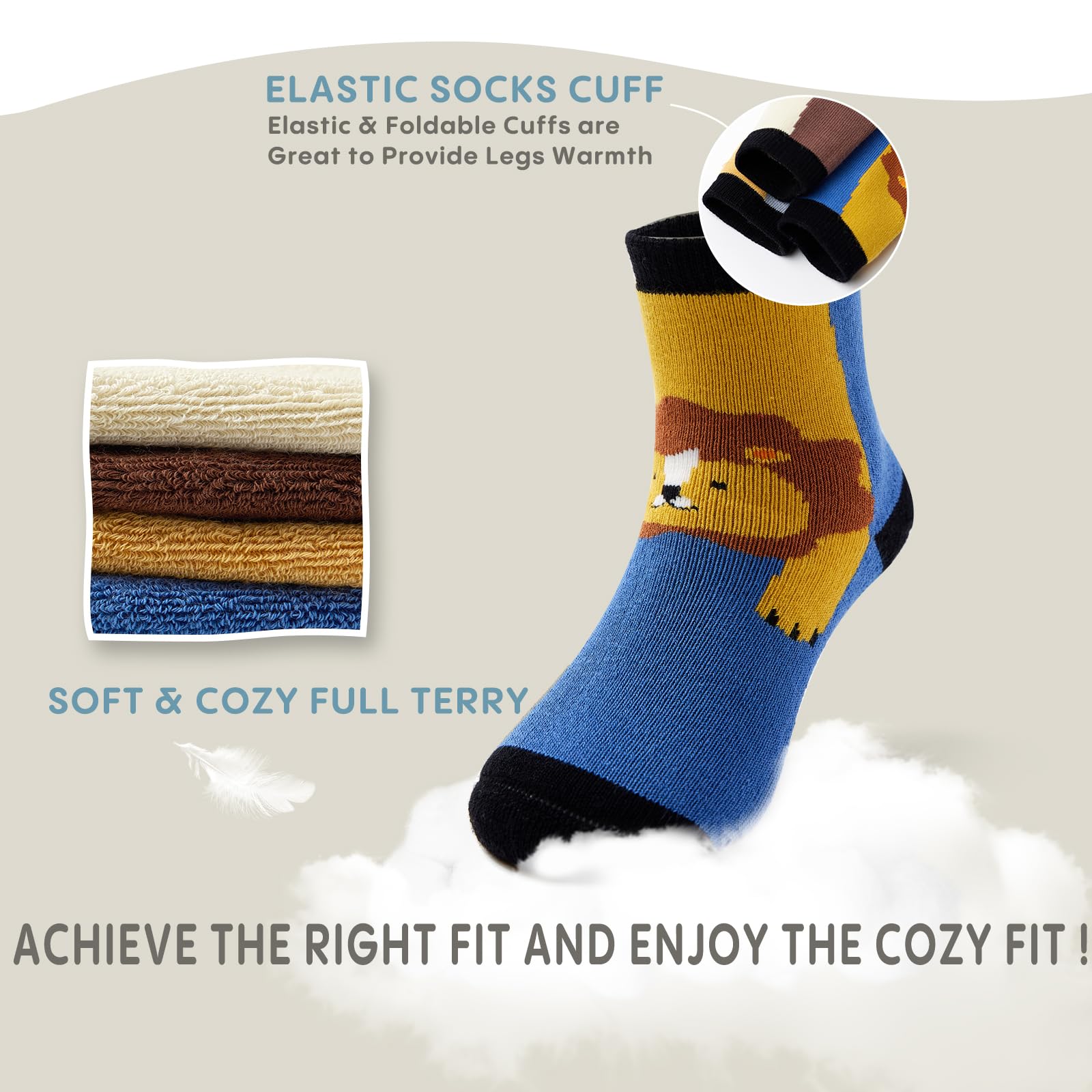 Girls Winter Socks 6 Pack - Warm Thermal Terry Crew Socks for Kids & Toddlers - Cozy Cold Weather Socks for School, Snow Play & Indoor Activities