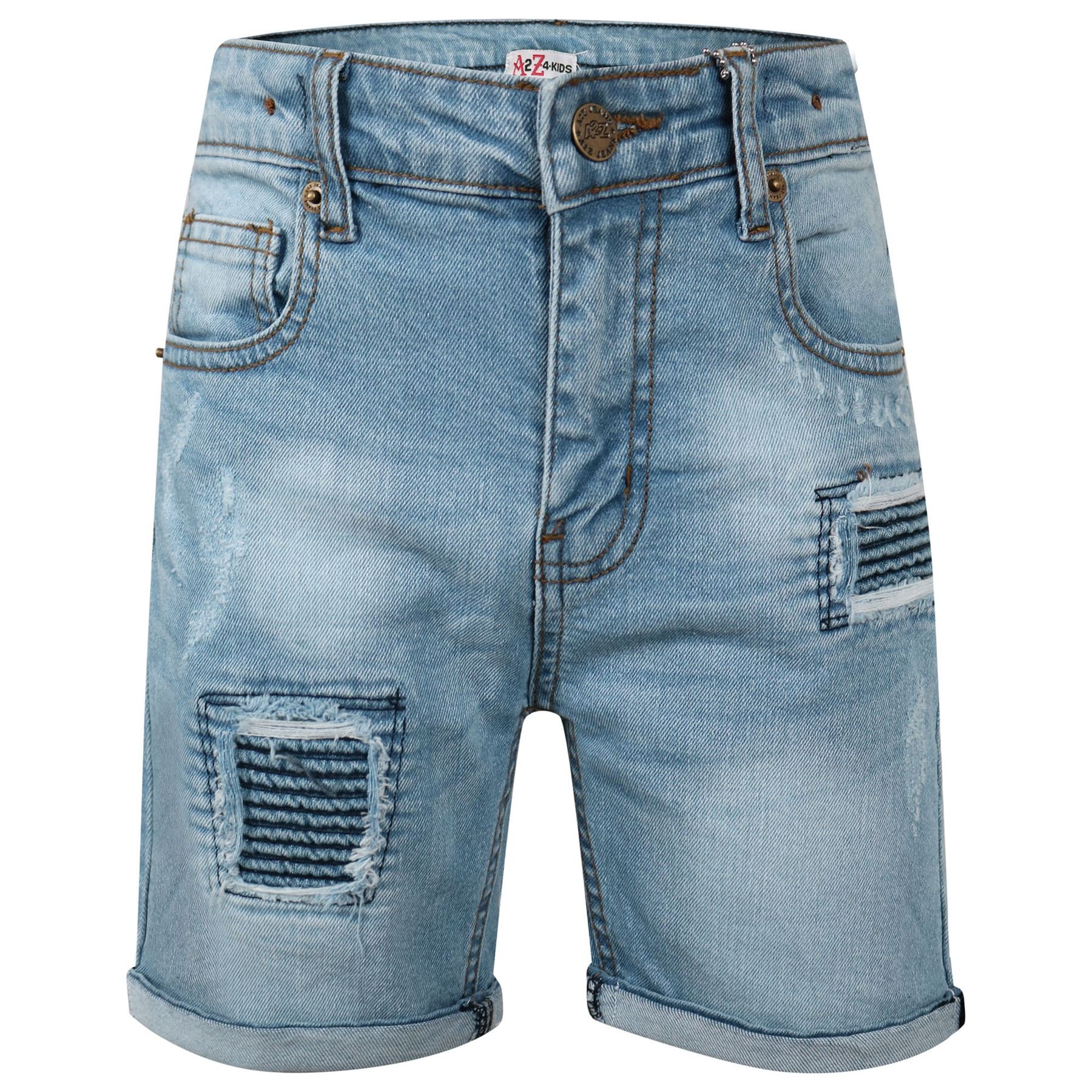 **Boys' Ripped Denim Shorts - Stretch Comfort Jeans for Kids Age 5-13 - Perfect for Summer Play, Casual Outings & School**