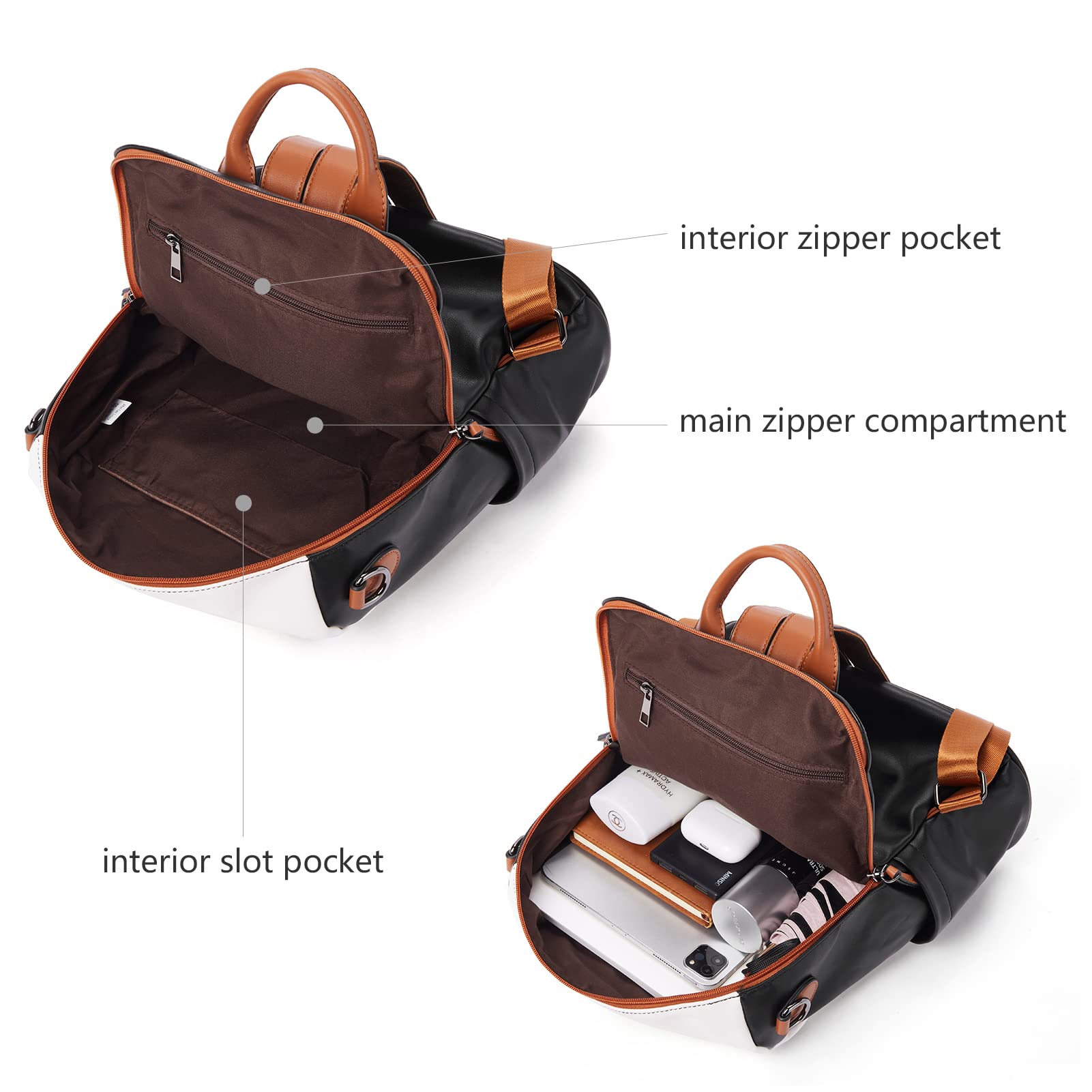 Stylish Women's Leather Backpack Purse - Large Designer Shoulder Bag for Travel, Work & Everyday Use | Fashionable & Durable BROMEN Handbag