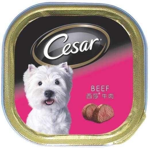 Premium Cesar Beef Pate Tray Dog Food - 100g Wet Dog Food for Small & Medium Breeds - Perfect for Travel, Training & Special Treats
