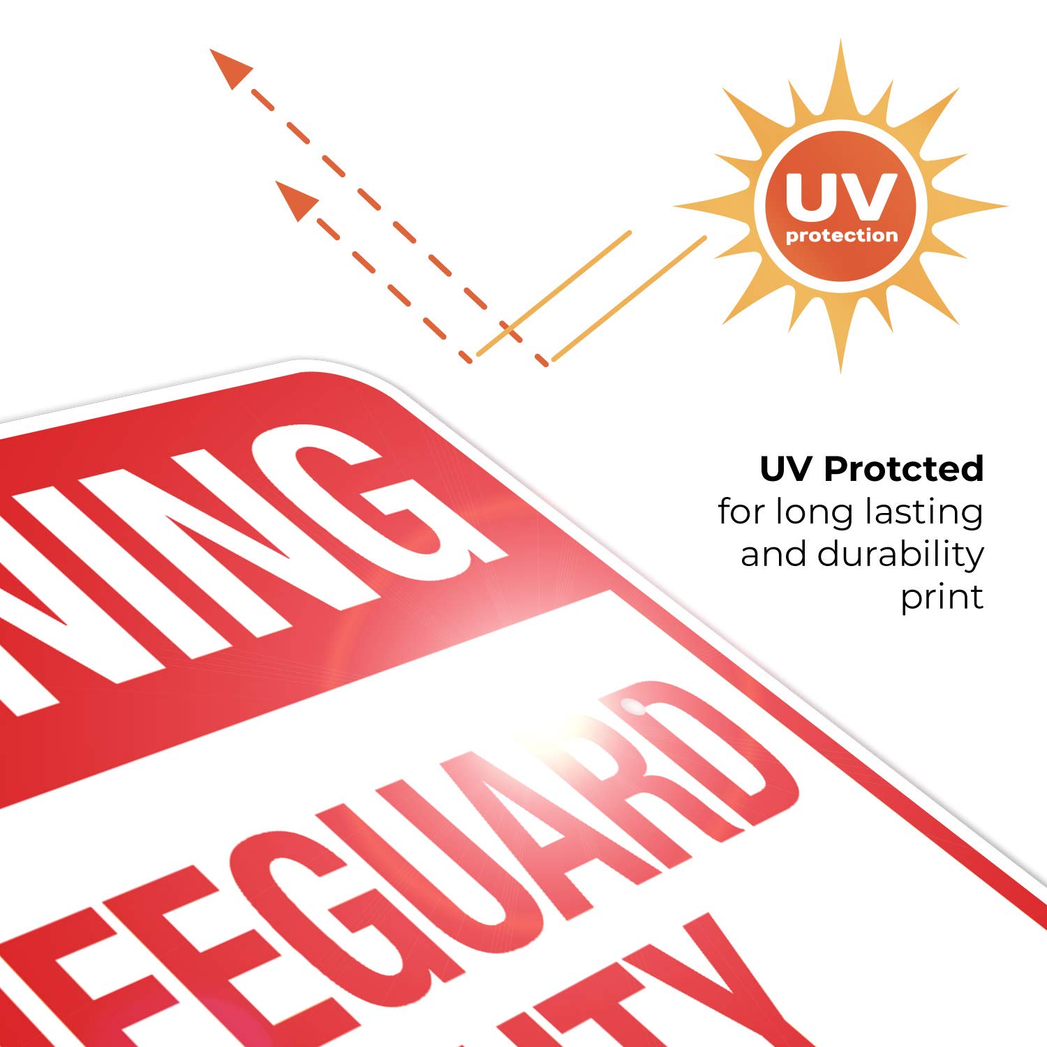 No Lifeguard On Duty Sign - 18x24 Inch Rust-Free Aluminum Pool Safety Sign (SI-6654) | Fade Resistant for Indoor & Outdoor Use | Made in USA | Perfect for Swimming Pools, Water Parks & Public Aquatic Areas