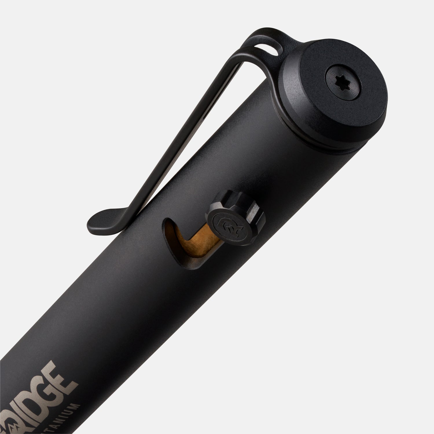 Ridge Bolt Action Pen - Matte Black Titanium EDC Writing Tool for Professionals & Outdoor Enthusiasts | Office, Travel, Gift Idea