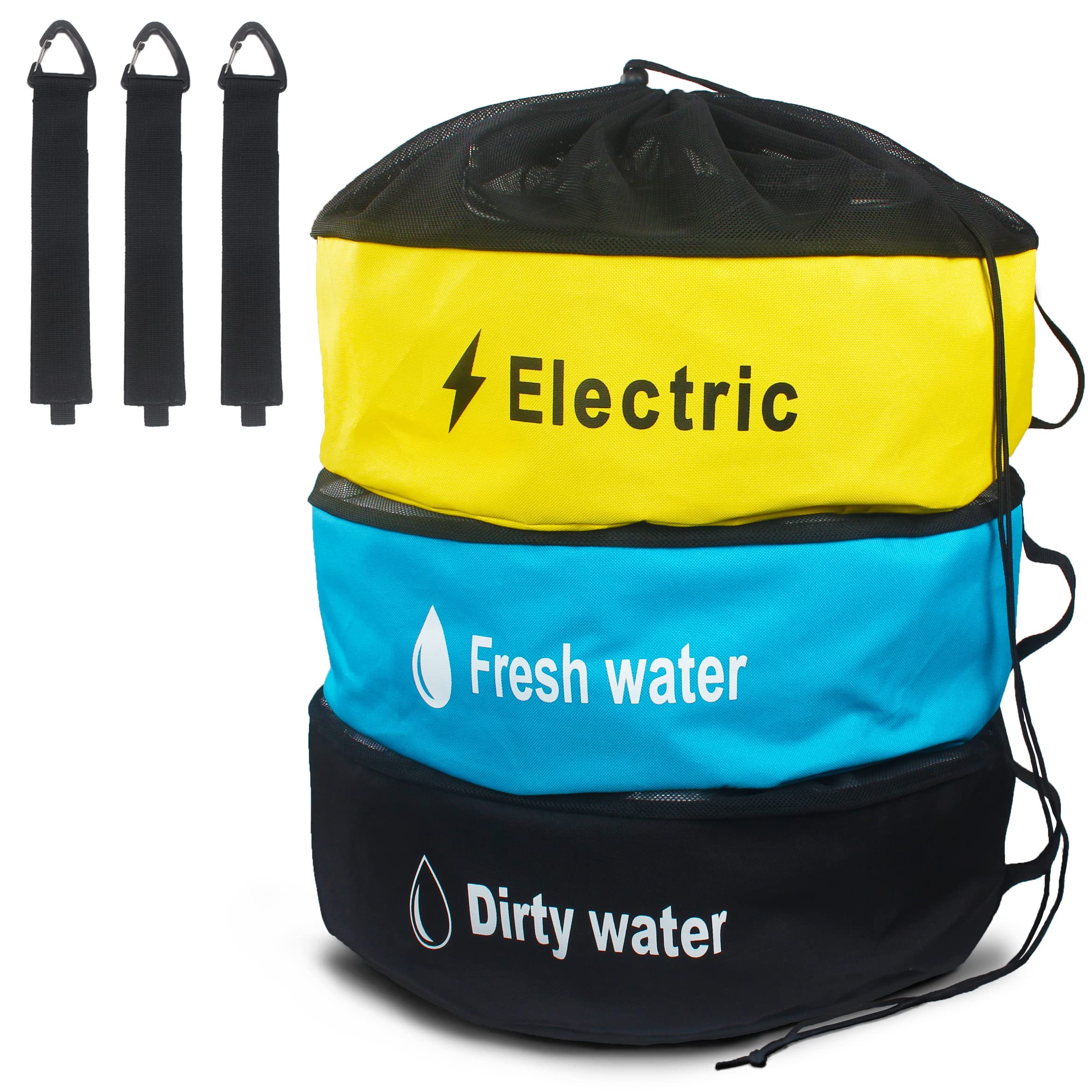 Inseknm RV Hose Storage Bags - 3 Pack Waterproof RV Accessories Organizer for Sewer Hoses, Black Water Hoses & Electrical Cords with 3 Adjustable Straps | Perfect for RV Camping, Road Trips & Outdoor Adventures