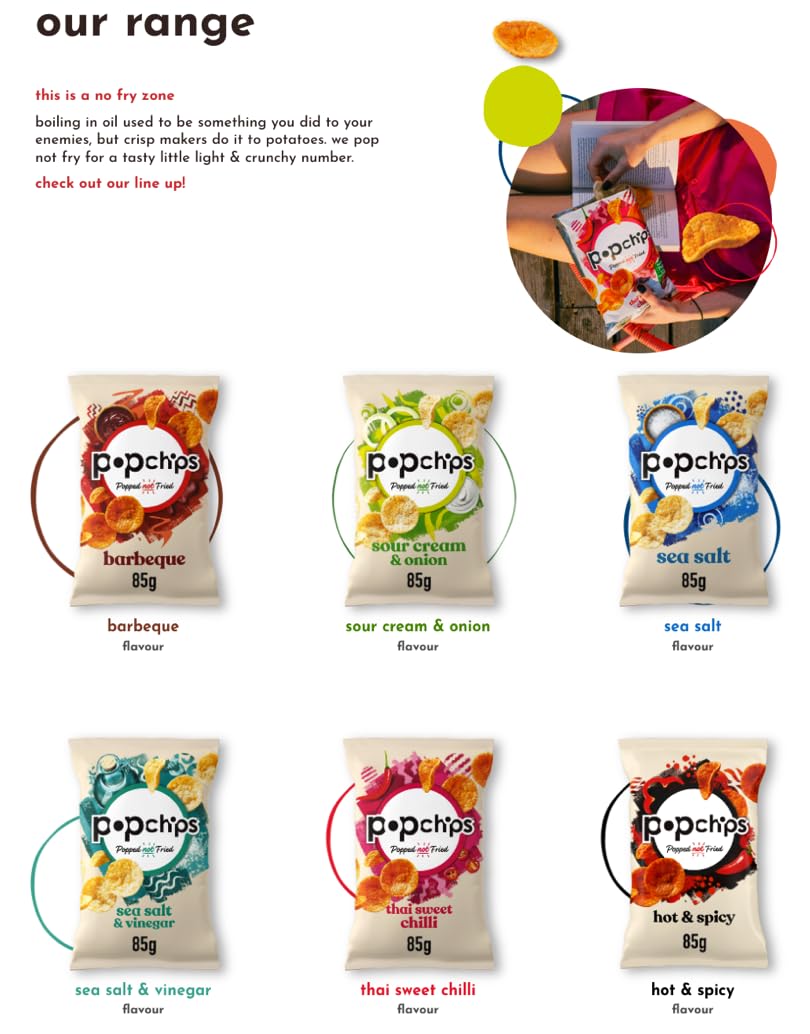 Popchips Sour Cream & Onion Popped Potato Chips - 23g Bags (24 Pack) | Healthy Snacks for Parties, Lunch Boxes & On-the-Go