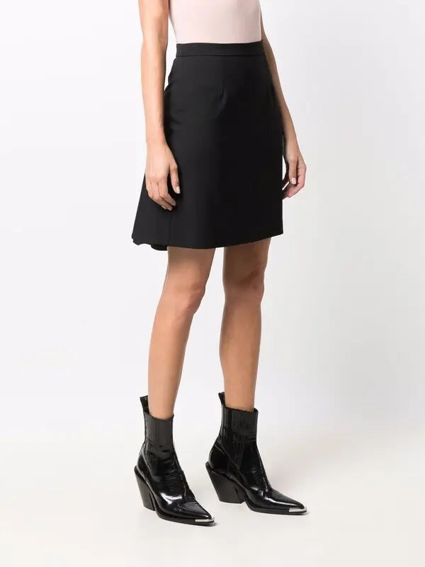 Alexander McQueen High Waisted Ruffle Hem Mini Skirt - Women's Fashion A-Line Pleated Party Skirt for Night Out, Date Night & Special Occasions