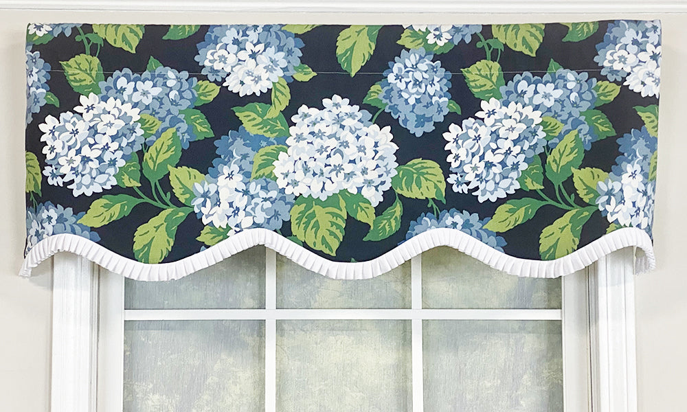 Provence Hydrangea Valance - Elegant Floral Window Curtain for Living Room, Bedroom & Kitchen Decor