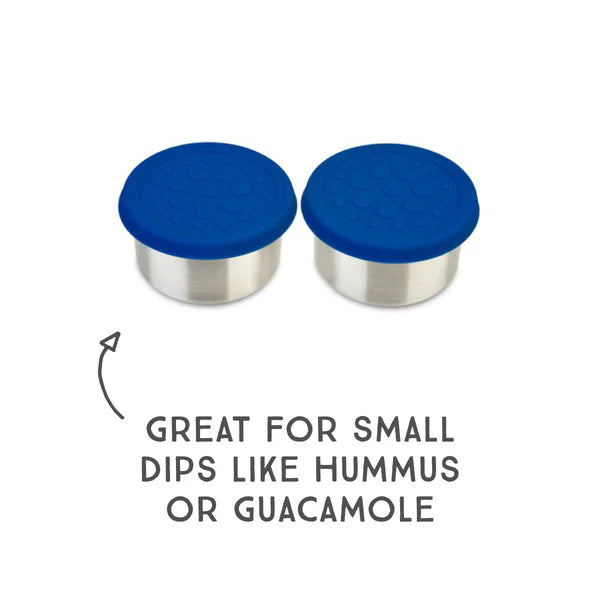 LunchBots Medium 2.5oz Stainless Steel Dip Containers - Set of 2 | BPA-Free Food Storage for Sauces, Dressings & Snacks | Perfect for Lunch Boxes, Picnics & On-the-Go Meals