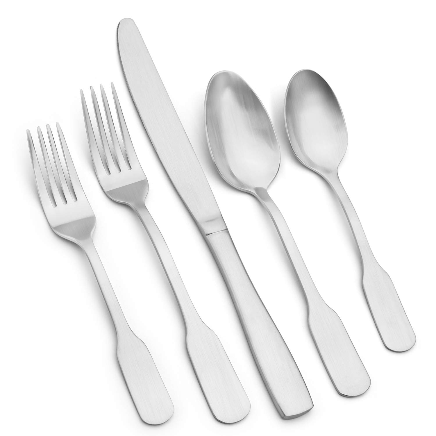 Premium 40-Piece Stainless Steel Silverware Set for 8 - Includes Spoons, Forks & Knives - Satin Polished Finish - Dishwasher Safe - Perfect for Dining, Entertaining & Everyday Use