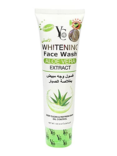 YC Whitening Pure Aloe Vera Face Wash for Oily Skin - Soothes Irritation & Nourishes Skin - 100ml with Natural Aloe Extract - Deep Cleans Pores & Gentle Exfoliation - Perfect for Daily Skincare Routine & Acne-Prone Skin Care