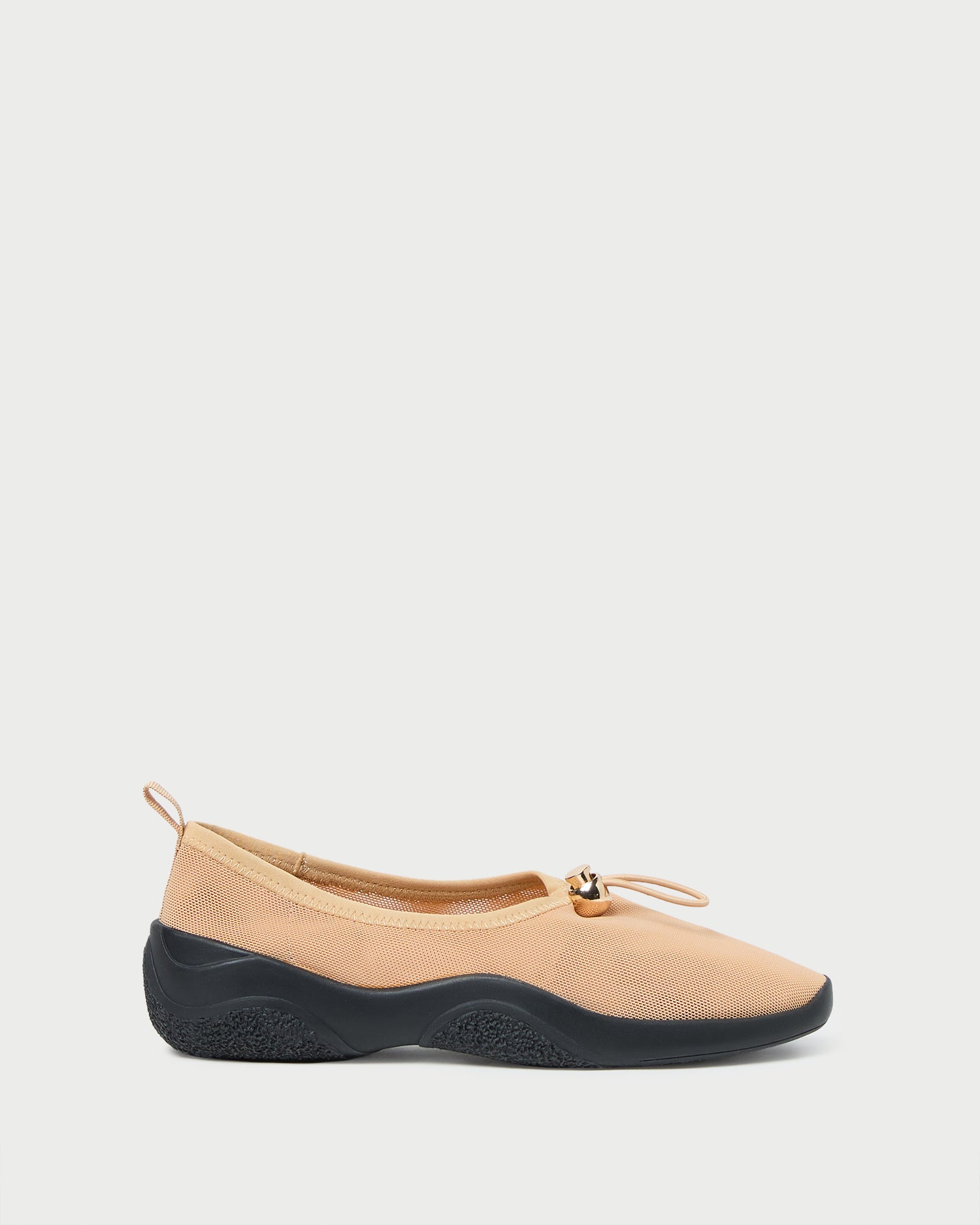 Raina Caramel & Black Mesh Flat Shoes - Comfortable Women's Casual Flats for Walking, Work & Everyday Wear