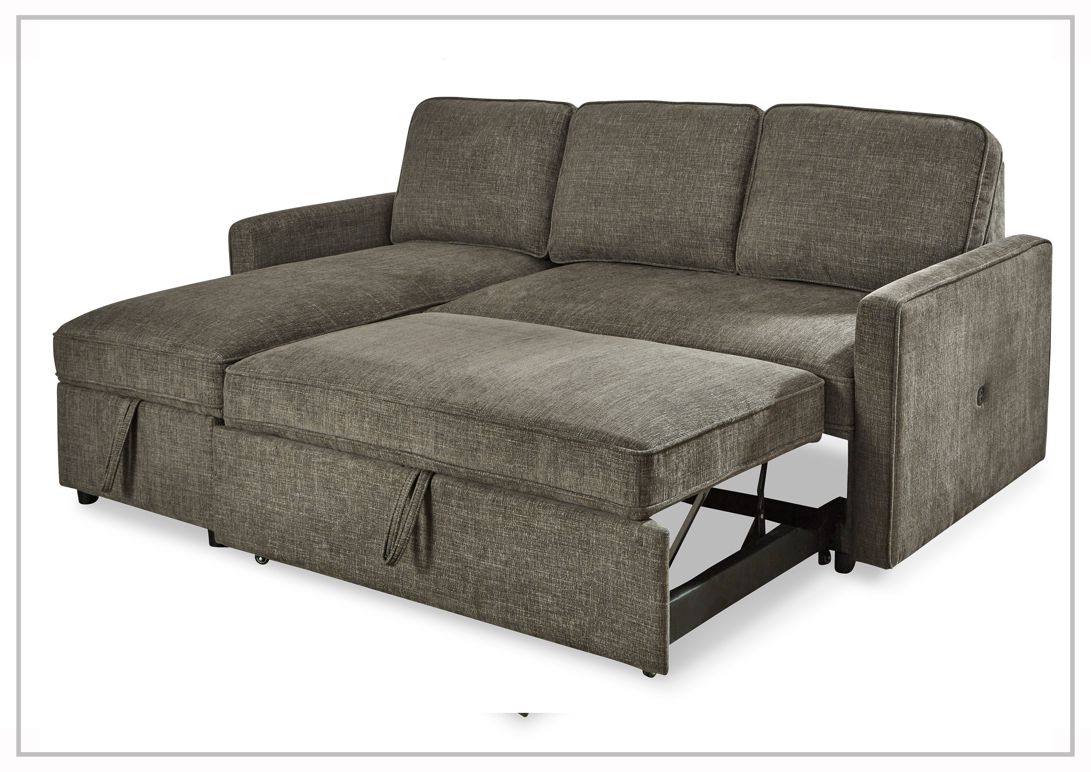 Gio Italia Kyle Fabric L-Shaped Sectional Sofa Bed with Chaise Lounge & Storage | Convertible Sleeper Sofa for Small Spaces, Living Room, Guest Room & Apartments