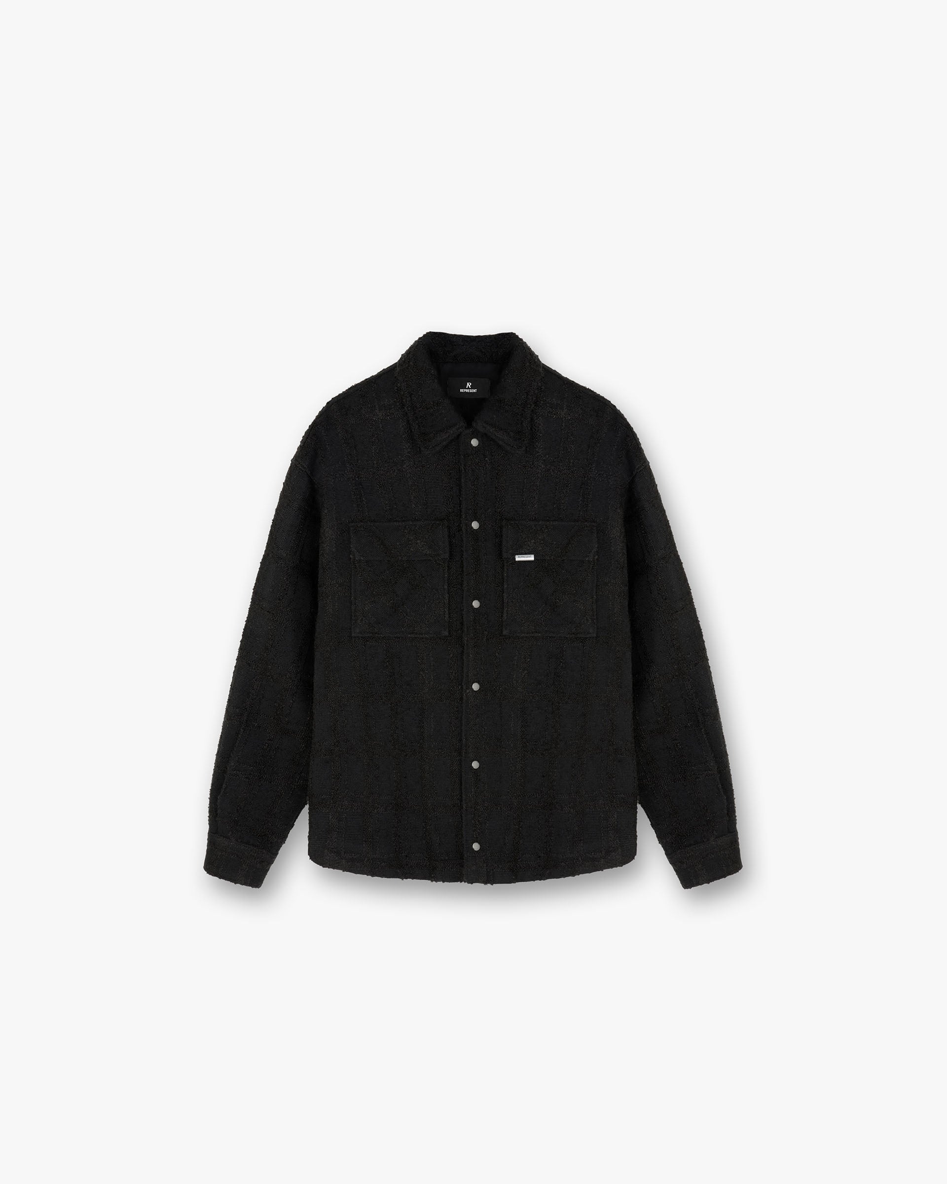 Men's Black Wadded Overshirt - Lightweight Quilted Jacket for Casual Wear & Outdoor Activities