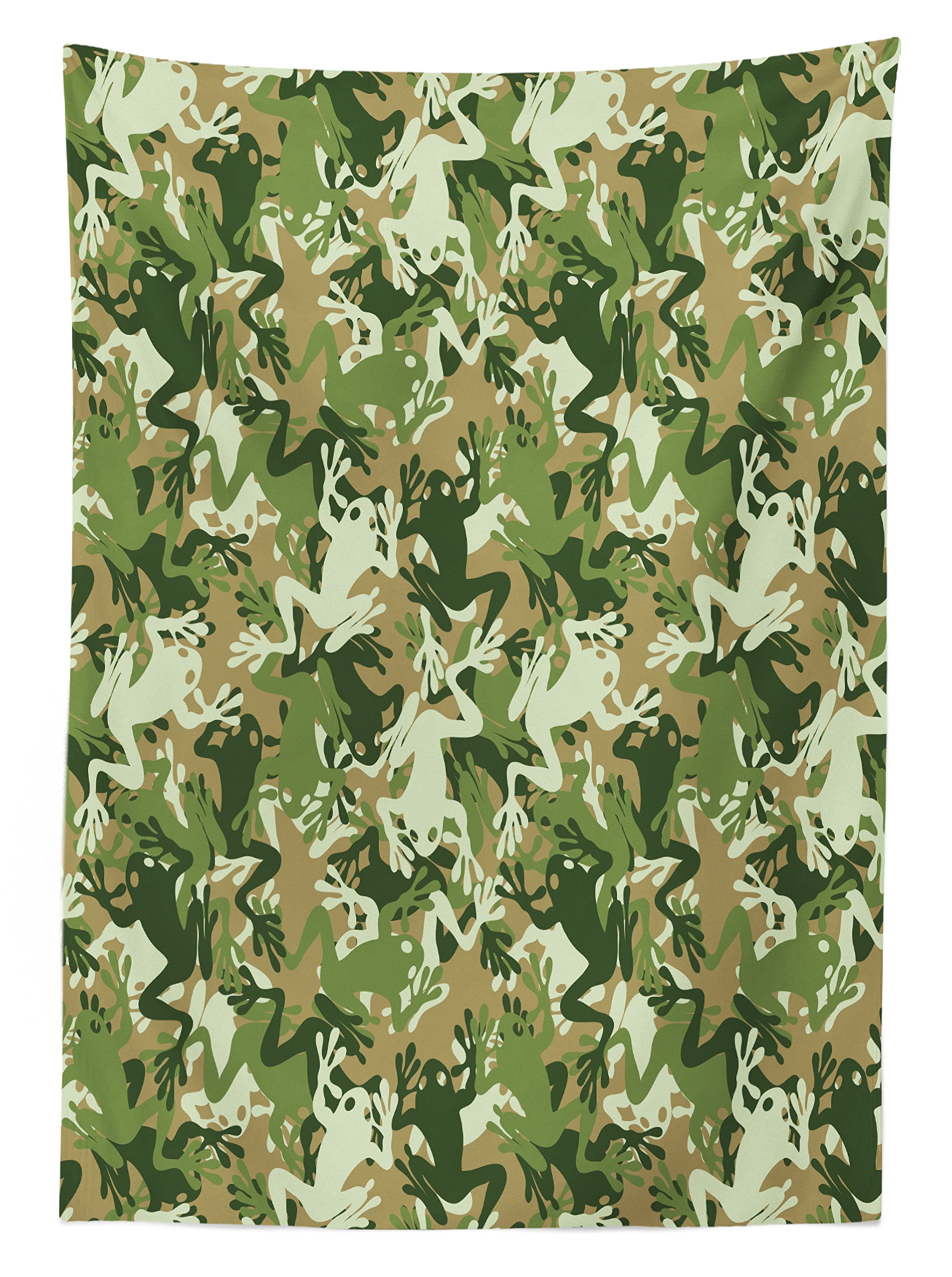 Ambesonne Animal Skull Camouflage Frog Pattern Outdoor Tablecloth - Washable Picnic Table Cover 58