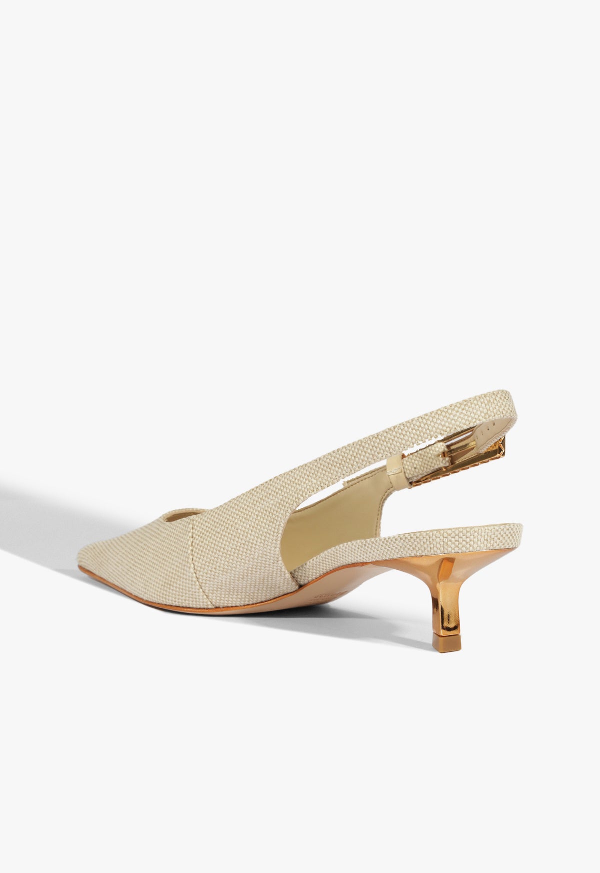 Ciara Mid Heel Stiletto Pump Shoes for Women - Beige Elegant Pointed Toe Pumps for Office, Party & Special Occasions