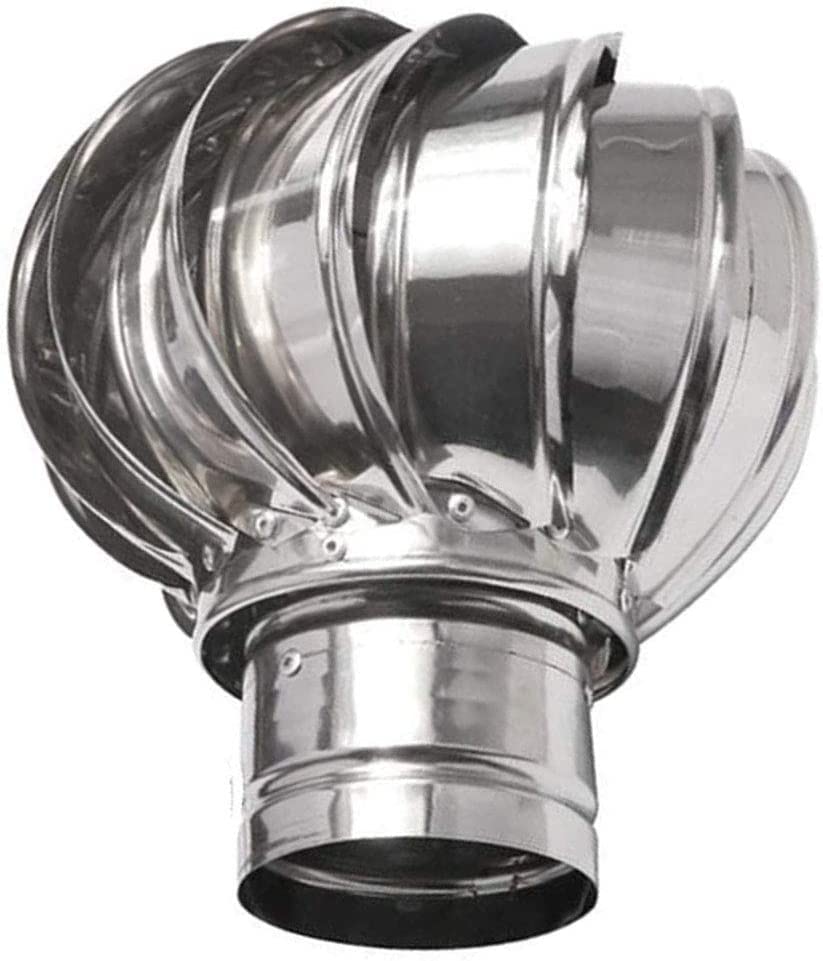 Stainless Steel Rotary Turbine Chimney Cowl Cap - 110mm Anti-Downdraught Ventilator for Most Standard Chimney Pots | Weatherproof Roof Ventilation Solution for Homes & Outdoor Fireplaces