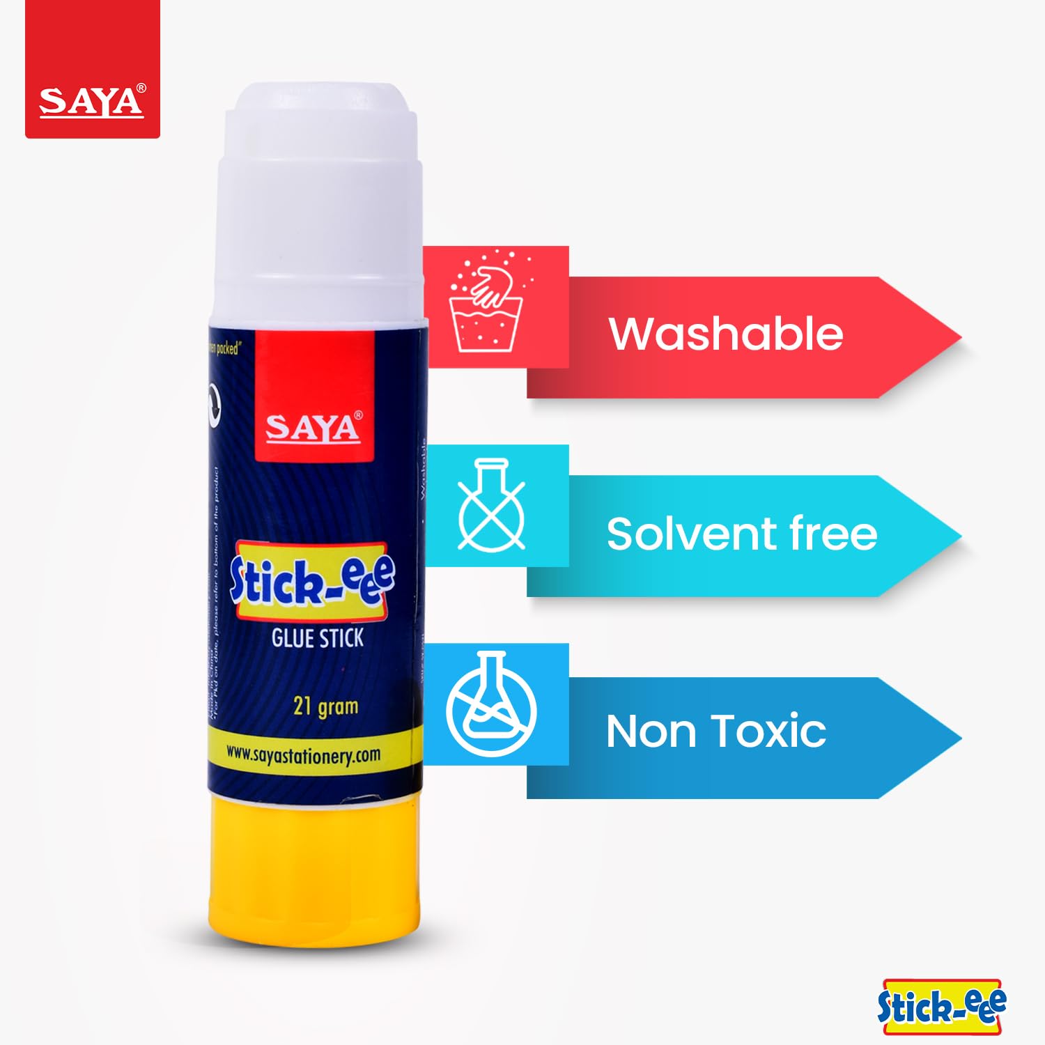 SAYA Super Glue Stick - Non-Toxic Transparent Adhesive | Fast Drying Washable Strong Bond for School Office Arts & Crafts | Perfect for DIY Projects Home Repairs & Model Building (12 Pack, 8g Each)