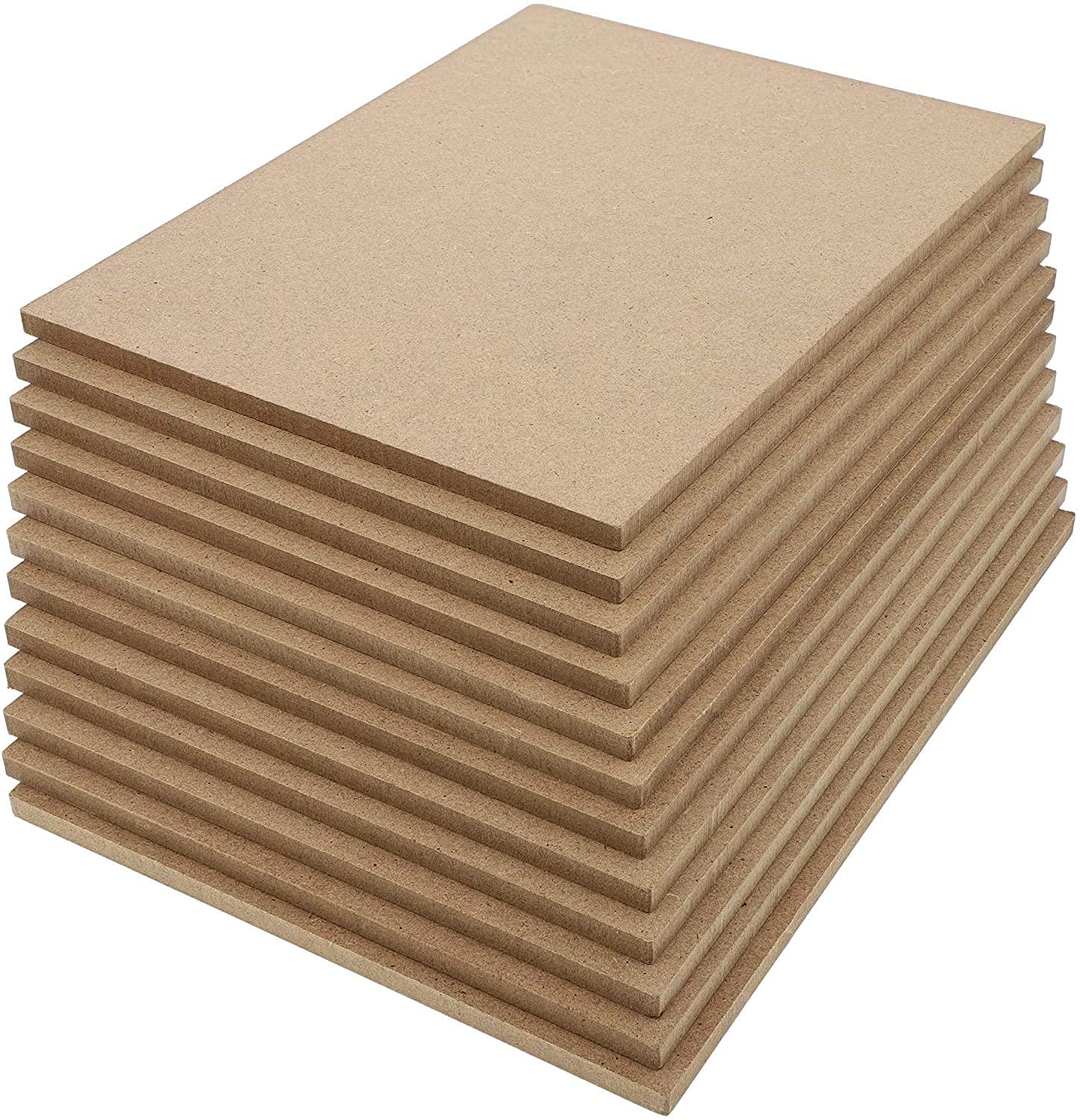 Printfry 12-Pack MDF Boards for Art and Craft - 5.5mm Thick, 9x12 Inches - Perfect for Painting, DIY Projects, Scrapbooking & Home Decor
