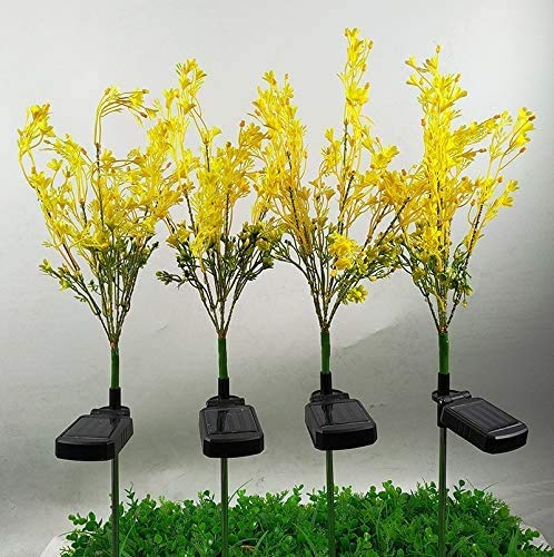 Solar Powered LED Canola Flower Lights - 2 Pack Waterproof Outdoor Garden Decorative Lamps for Courtyard, Lawn & Pathway Lighting | Weather-Resistant Solar Landscape Lighting for Patio, Yard & Garden Decor
