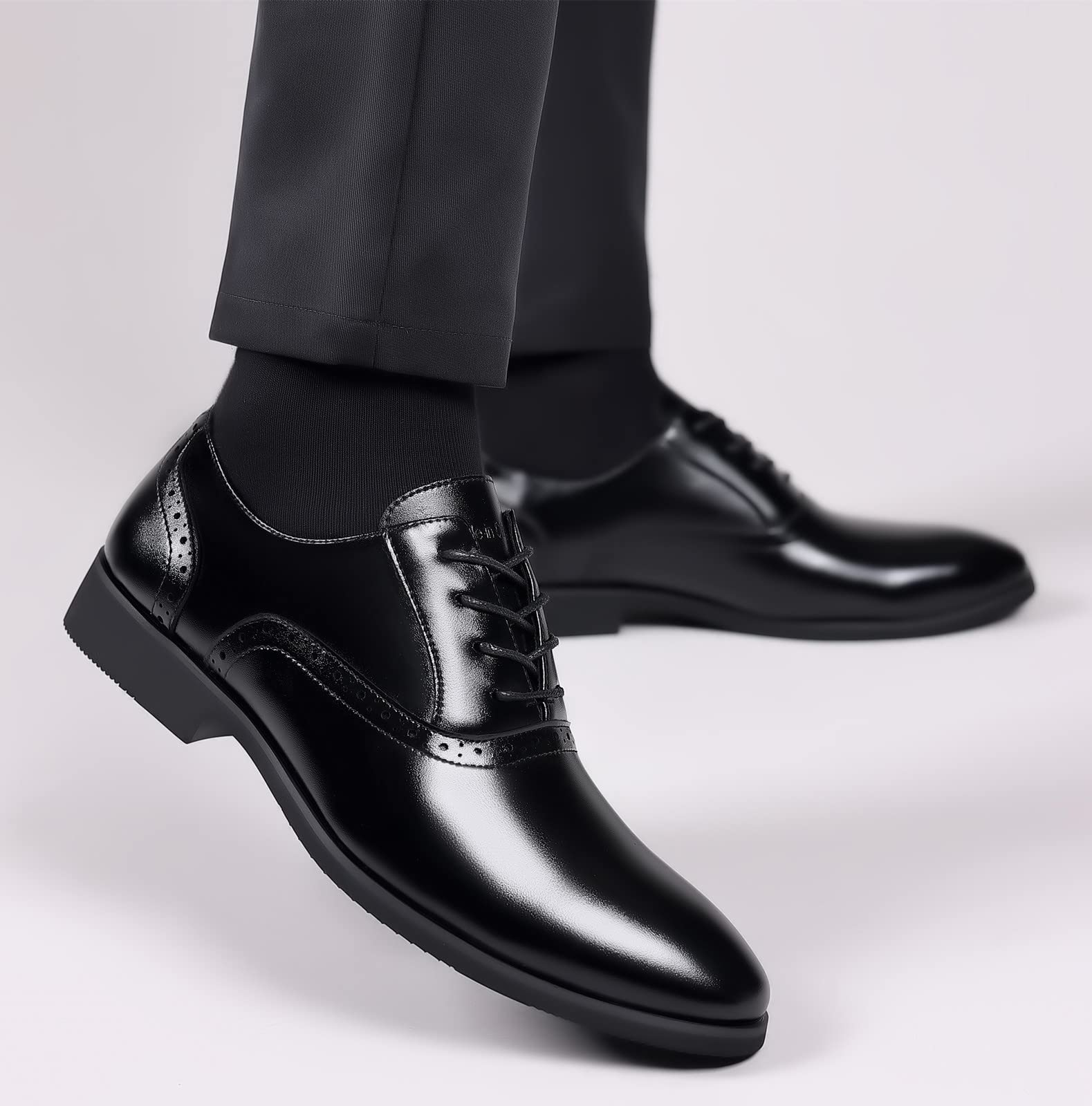 kkdom Men's Classic Lace-Up Dress Shoes - Formal Oxford Business Shoes for Men | Perfect for Weddings, Office & Special Occasions