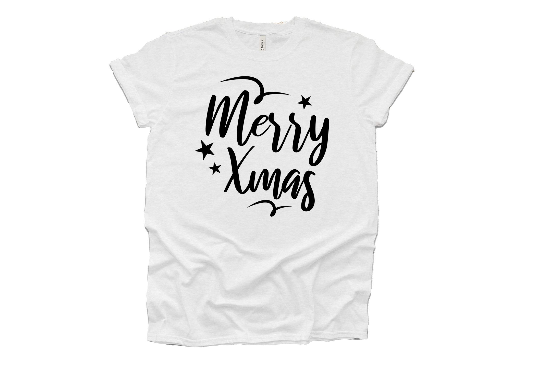 Merry Christmas T-Shirt for Women - Festive Holiday Snow Design - Cozy Winter Shirt - Perfect Christmas Gift for Her - Great for Holiday Parties & Family Gatherings