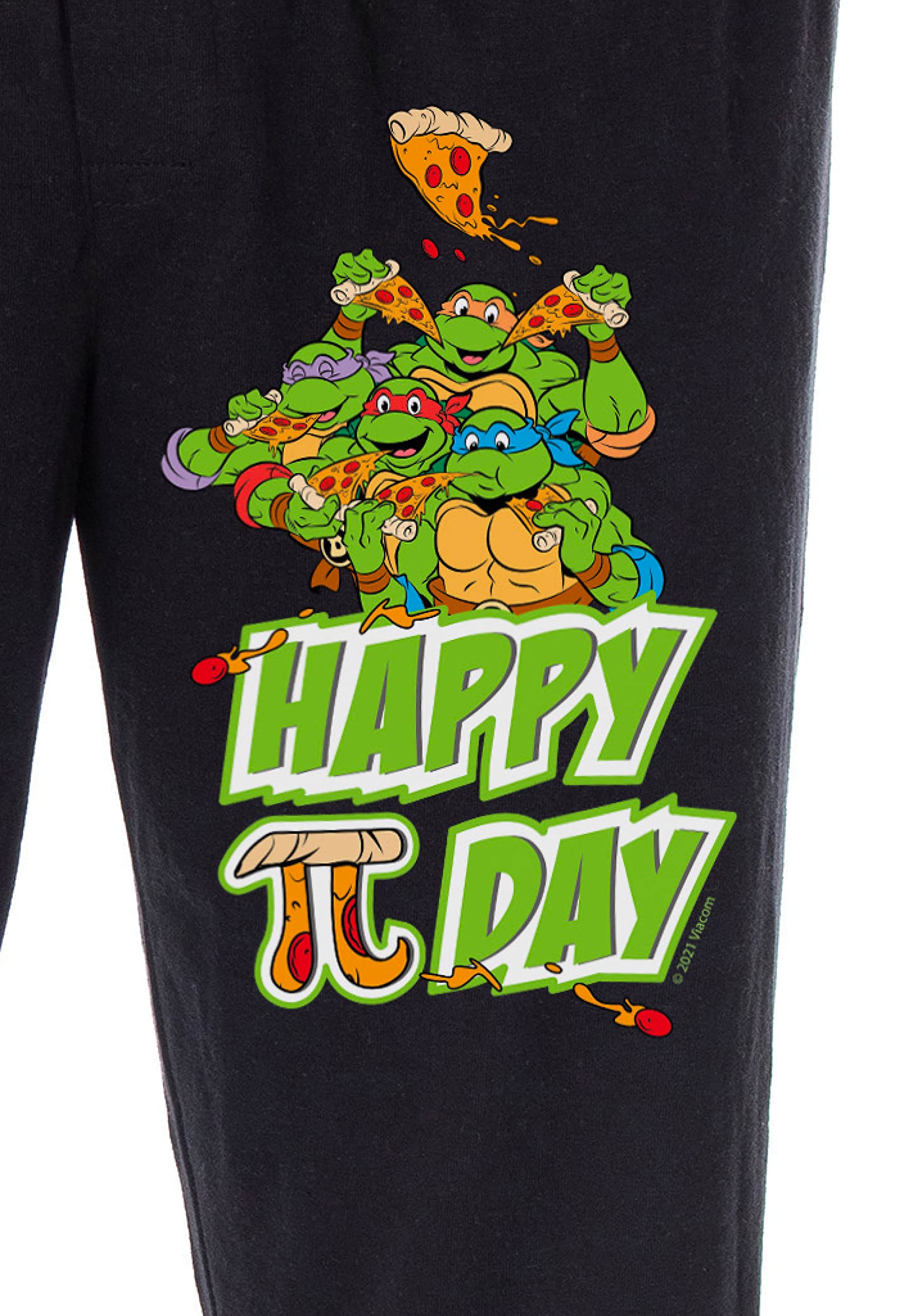 TMNT Men's Happy Pi Day Pizza Print Lounge Pants - Soft & Comfortable Pajama Pants for Fans | Perfect for Sleepwear, Lounging & Casual Wear