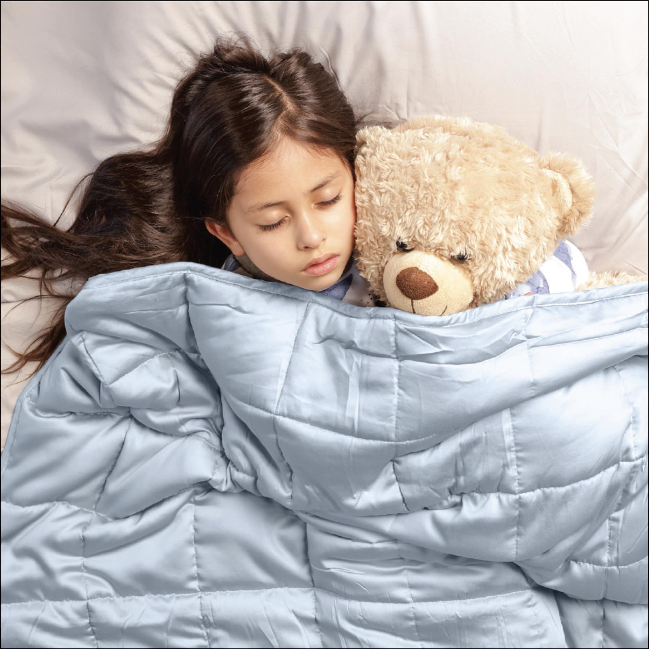 Luna Luxe 10lbs Weighted Blanket for Kids - Soft Cotton Summer Blanket - Twin Size 41
