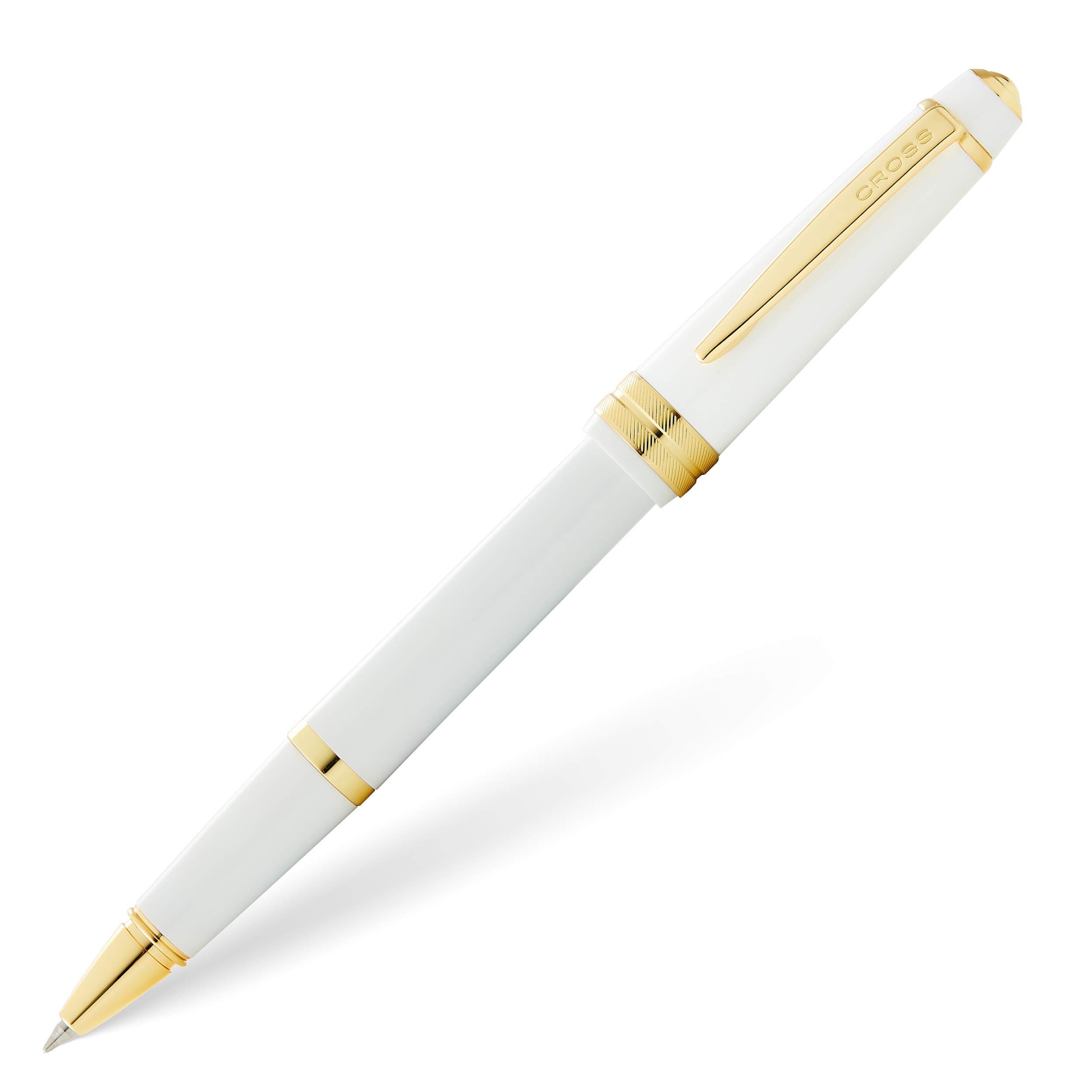 Cross Bailey Light Polished White Resin & Gold Ballpoint Pen - Premium Writing Instrument for Office, School & Gift Giving
