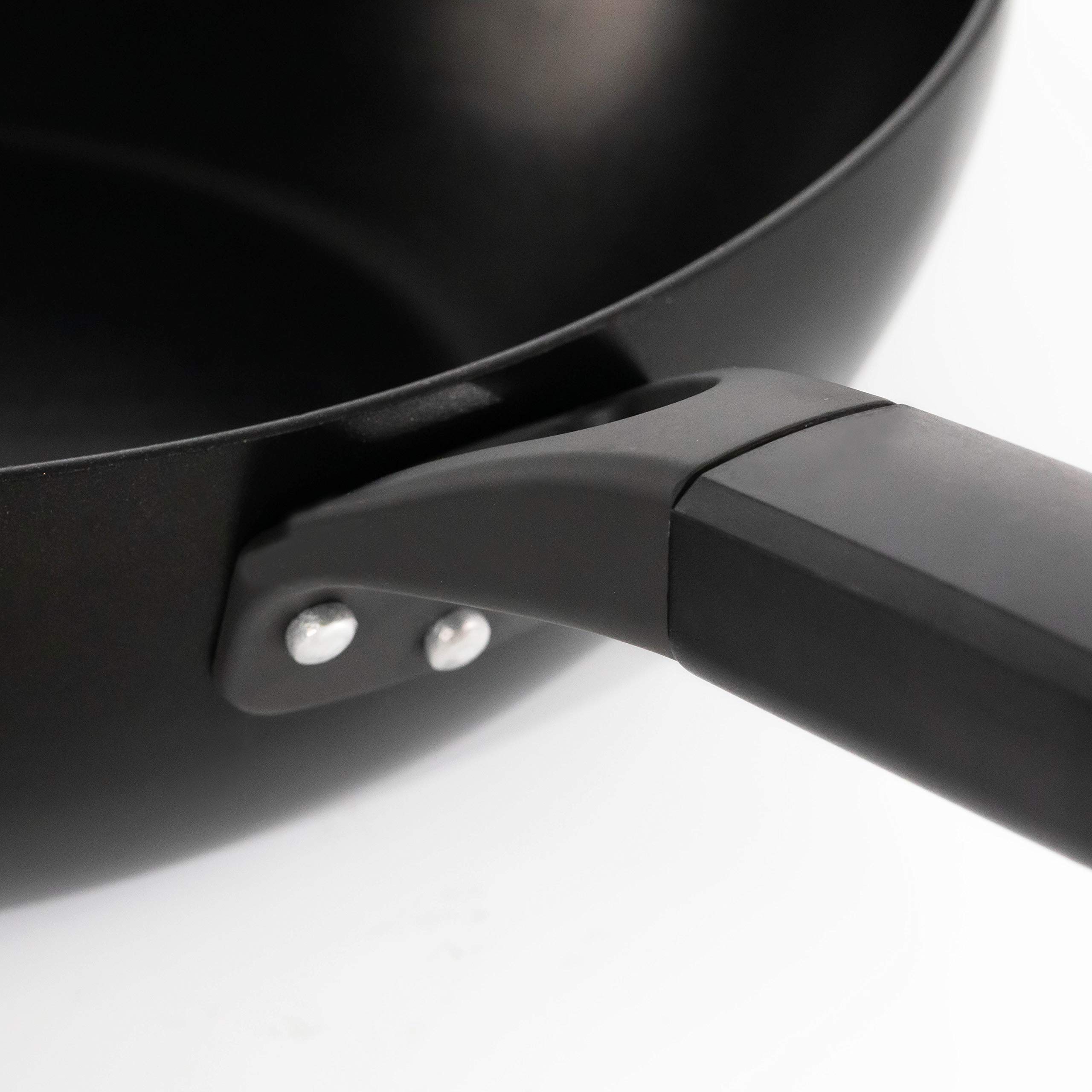 LocknLock 13 Inch Hard & Light Black Wok - Hard Anodized Aluminum Nonstick Cookware with Ergonomic Bakelite Handle, PFOA Free, Induction Compatible, Dishwasher & Oven Safe - Perfect for Stir-Frying, Sautéing & Asian Cooking