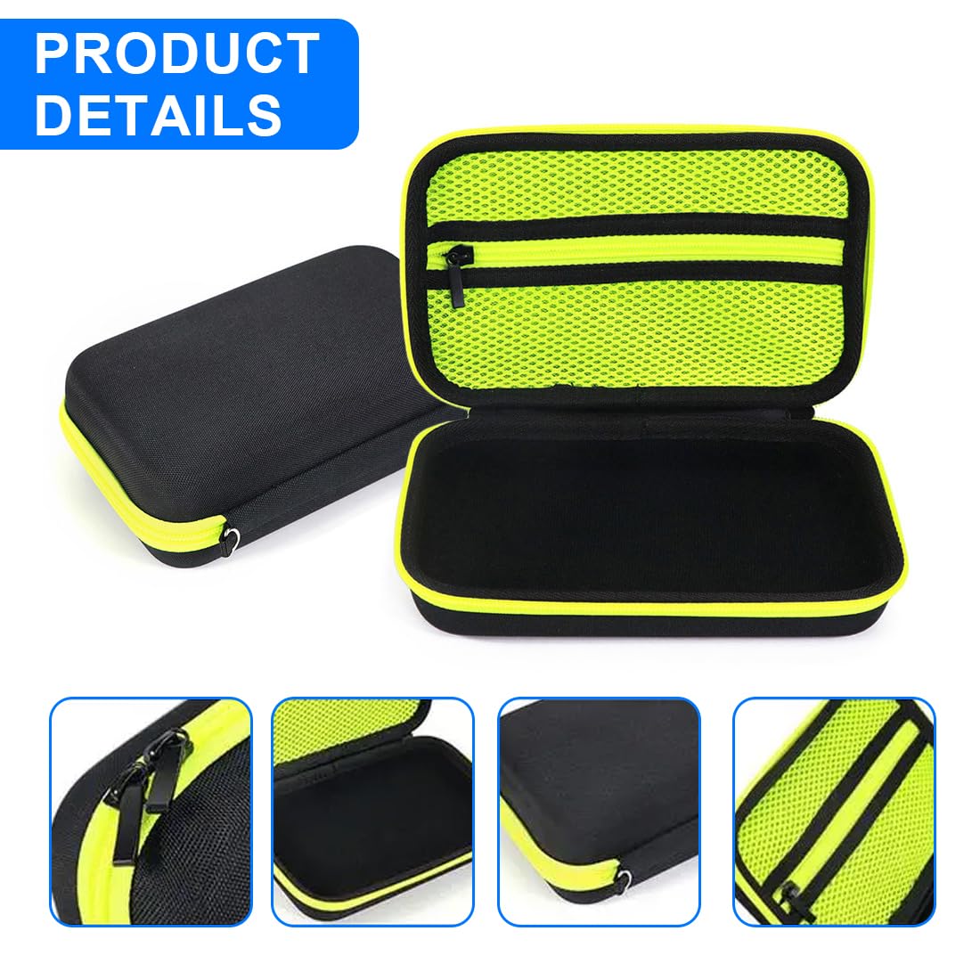 NHPY 1PC Travel Case for Philips One Blade QP2520/QP2530/QP2620/90/70 - Hard Protective Storage Pouch for Beard Trimmer & Replacement Blades (Green) - Perfect for Travel, Gym, and Daily Shaving Kit Organization