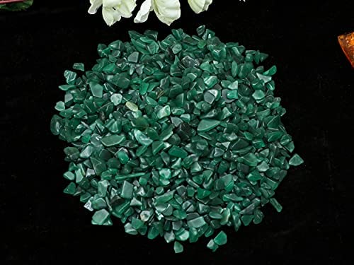 Natural Green Aventurine Crystal Chips - 1 Lb Bulk Tumbled Gemstones for Reiki Healing, Witchcraft & Jewelry Making | Irregular Shaped Crushed Stones for Valentines Gifts, Spiritual Crafts & Home Decor