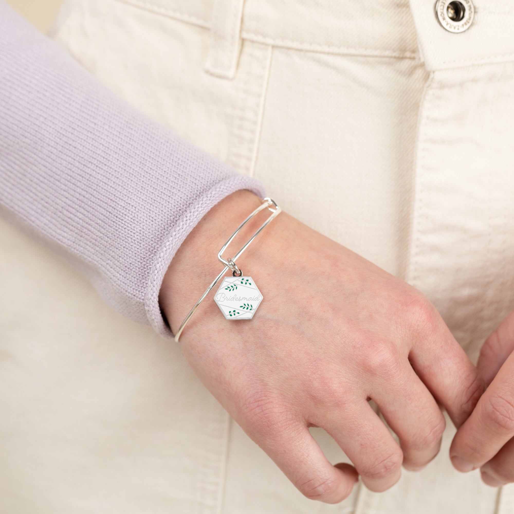 Elegant Bridesmaid Charm Bangle Bracelet - Perfect for Weddings, Bridal Showers & Special Occasions