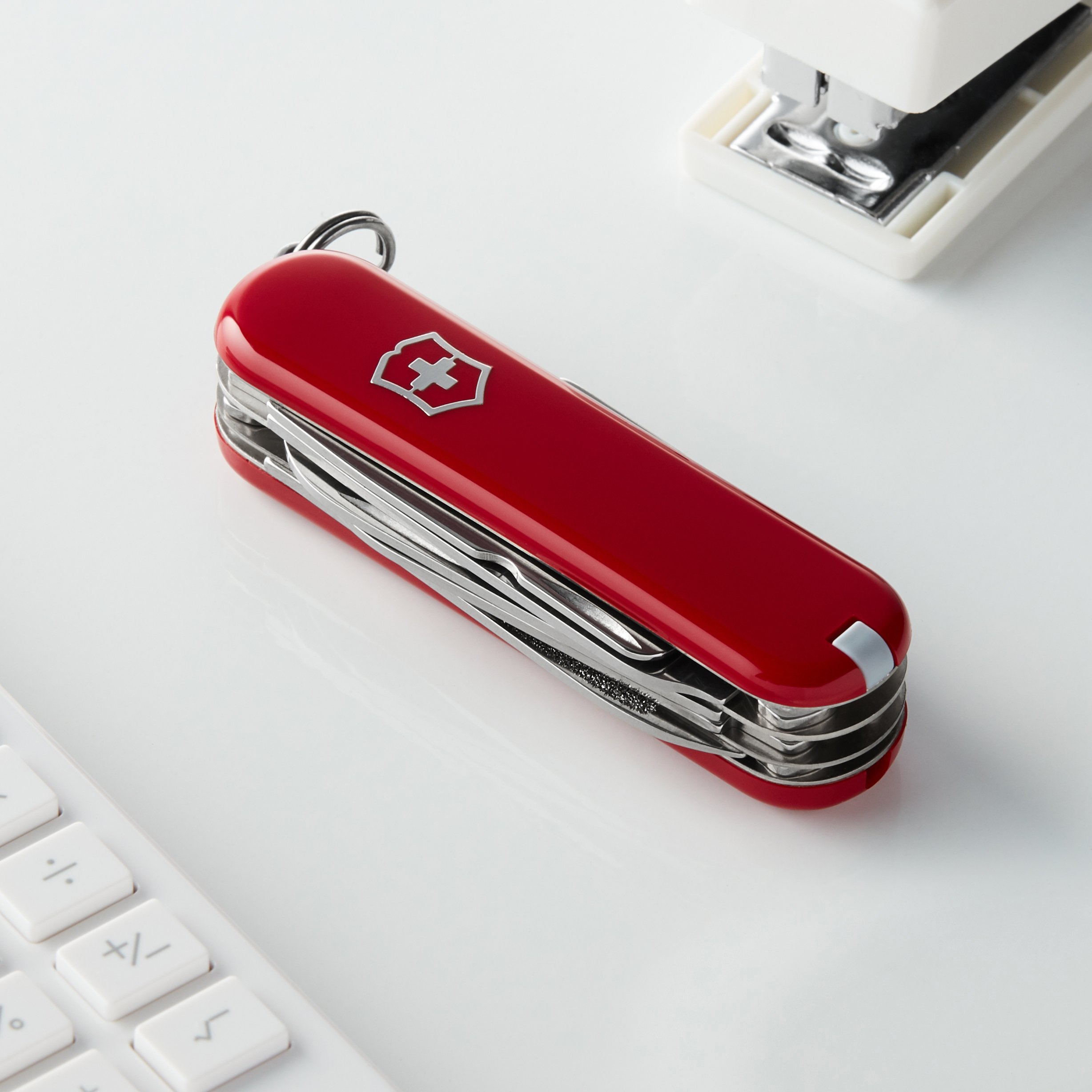 Victorinox Swiss Army Minichamp Pocket Knife - 58mm Red Multi-Tool with Scissors, Nail File & Keyring - Perfect for Camping, Hiking & Everyday Carry (EDC)