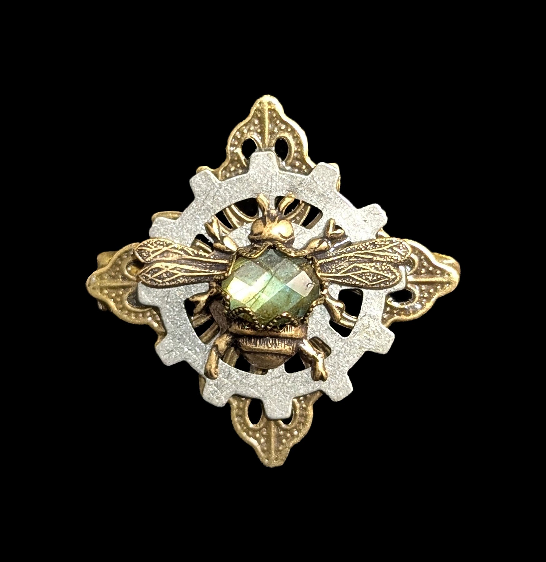 Labradorite Small Bee Hair Clip - Handmade Crystal Hair Accessory for Women & Girls | Perfect for Weddings, Parties & Everyday Wear