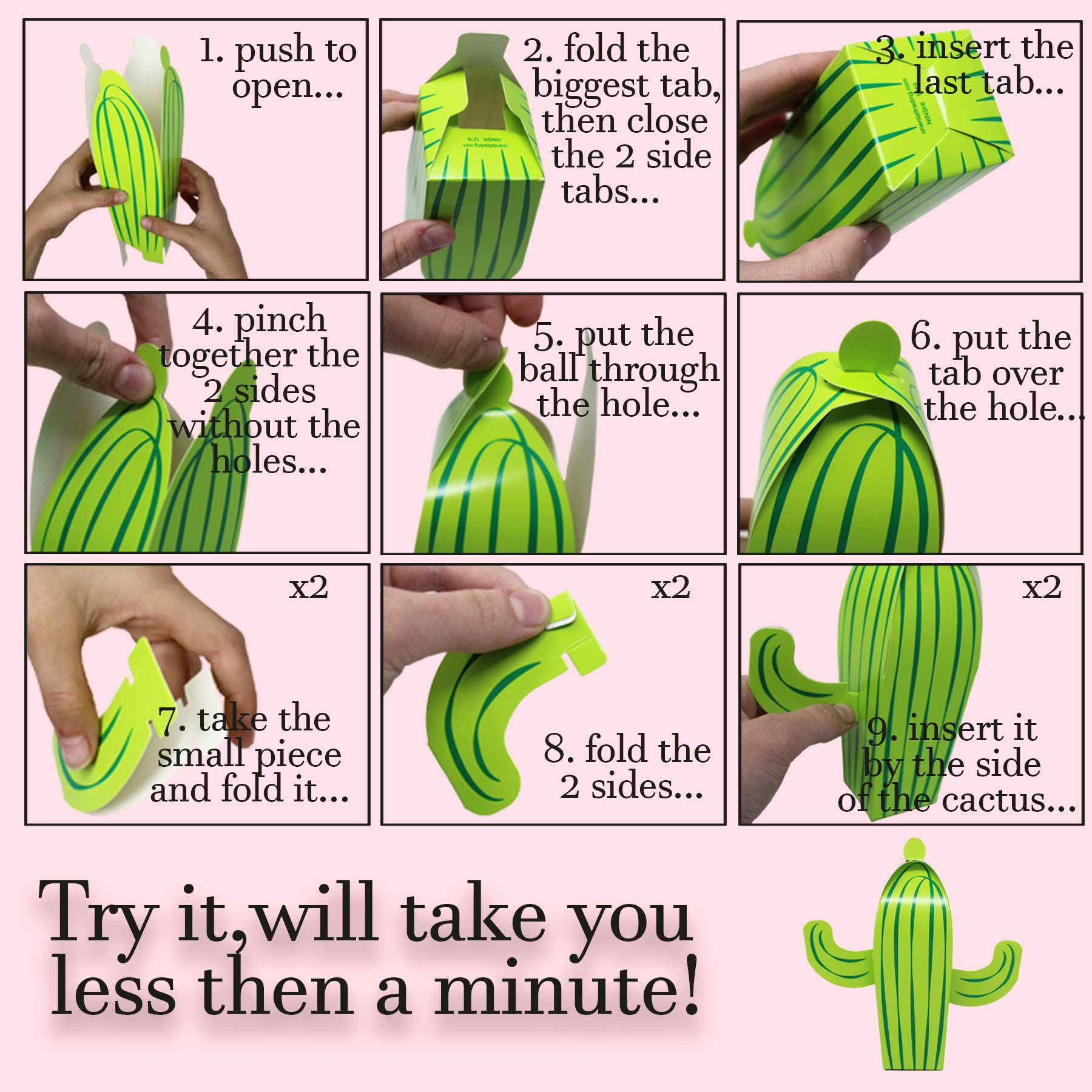 Cactus Party Favor Boxes - 12 Pack Mexican Fiesta Goodie Bags for Cinco De Mayo, Baby Shower, Boho Jungle Theme Birthday Party Supplies | Perfect for Wedding Favors, Bridal Showers & Themed Events