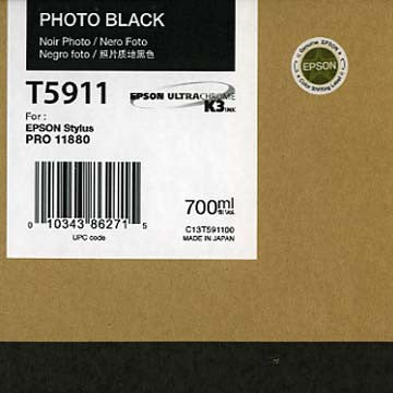 Epson T591100 11880 Ink Cartridge - 700ml Photo Black High-Yield Printer Ink for Epson Printers | Ideal for Photo Printing, Office Documents & Home Use