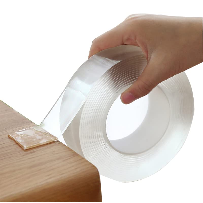 Strong Heavy Duty Double Sided Tape - Washable Acrylic Adhesive Foam Tape for Glass, 3mm Thick x 2mm Width x 3m Length - Transparent & Reusable - Perfect for Home Decor, DIY Projects, and Office Organization