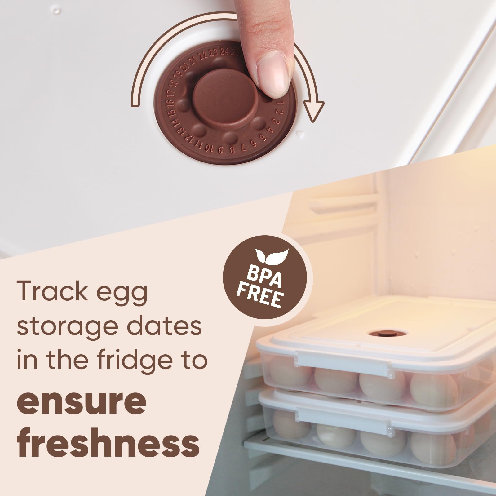 77L Plastic Deviled Egg Container with Lid & Handle - Holds 24 Eggs, Clear Storage Tray for Fridge & Travel - Perfect for Picnics, Parties, Potlucks & Easter Celebrations (White)