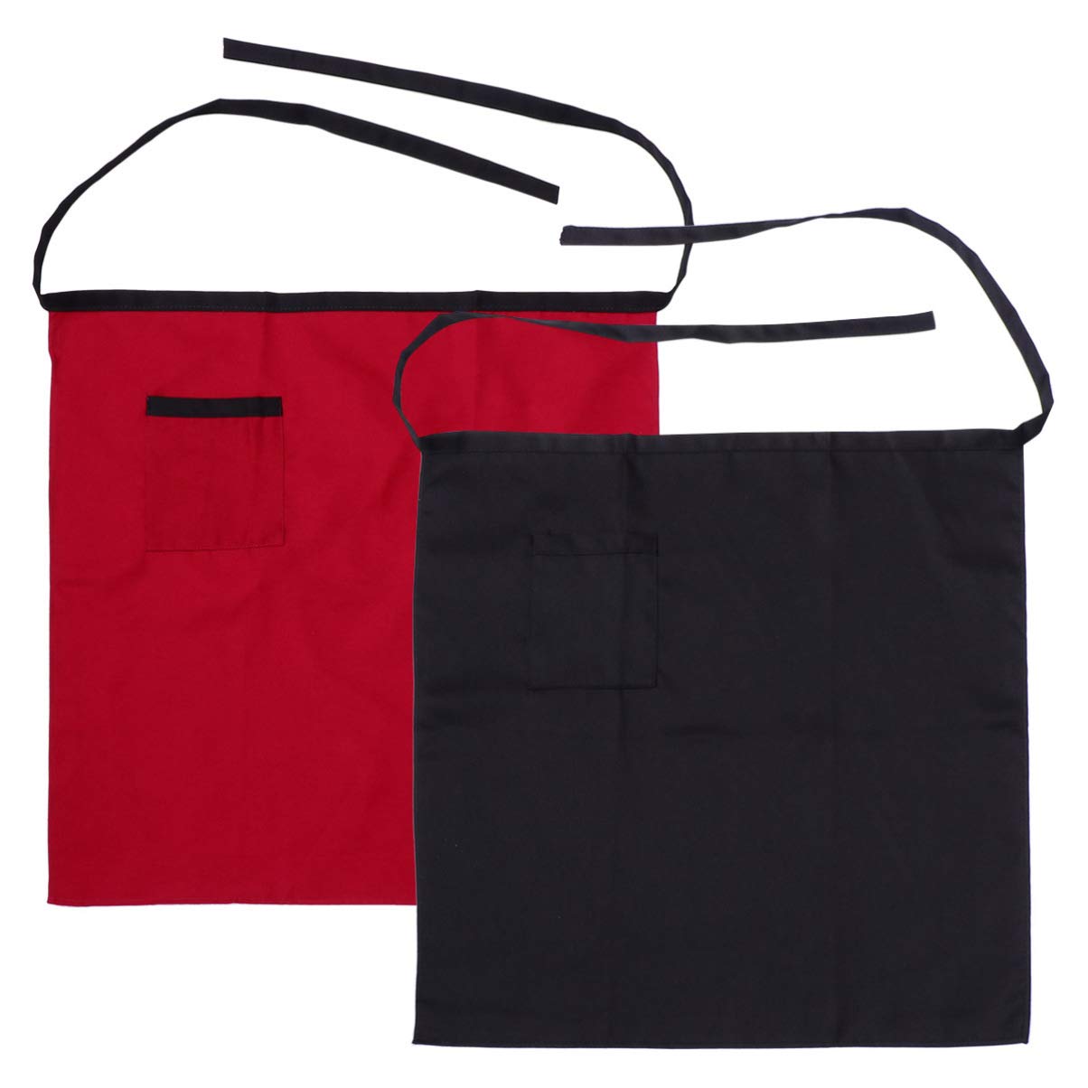 Hemoton 2-Pack White Work Aprons - Oil-Proof Kitchen Apron for Cooking, Baking & Serving | Half Bistro Style Waiter Apron for Home, Restaurant & Commercial Use