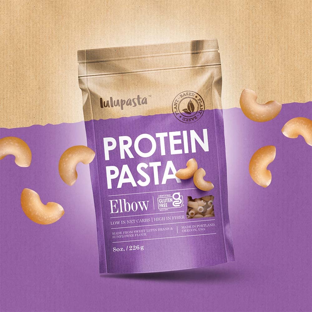 High Protein Pasta 19g per Serving - Keto Friendly, Gluten Free, Low Carb (4g Net Carbs) - Made with Lupin & Sunflower Flour - Elbow Macaroni Shape (2 Pack) | Perfect for Keto Diet, Weight Loss & Healthy Meal Prep