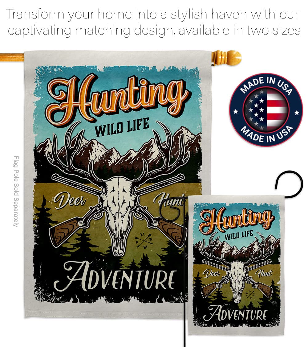 Wildlife Adventure Garden Flag Set - Double-Sided Outdoor Decor with Deer, Bear & Wolf Designs - Made in USA - Perfect for Yard, Farmhouse & Nature-Themed Home Decor